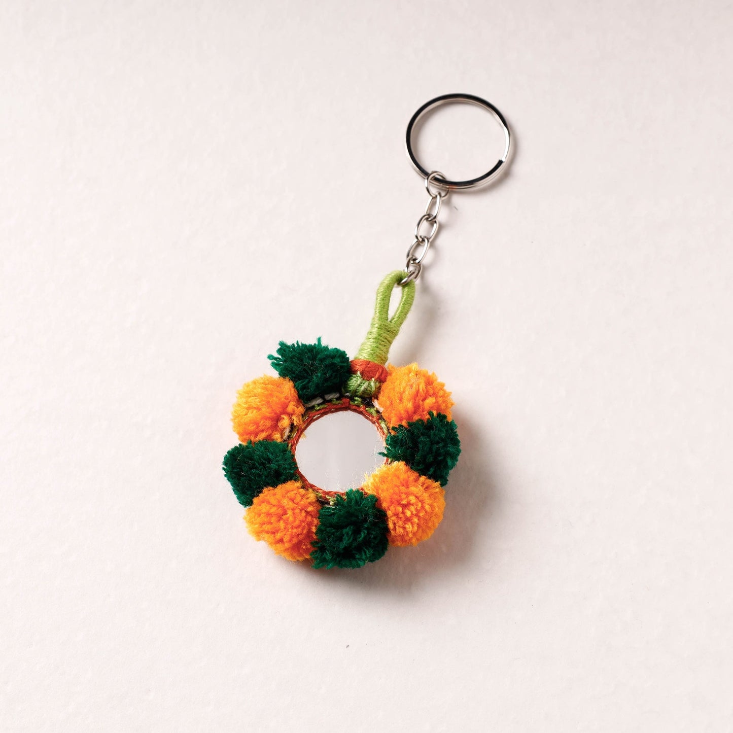 Multicolor Patwa Bead & Seashell Work Handmade Keychain