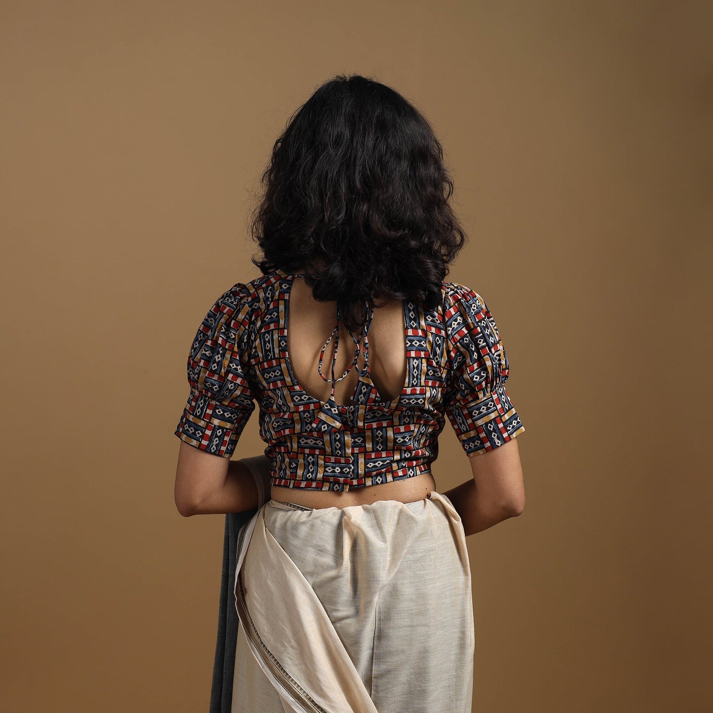 Pedana cotton natural dyed kalamkari readymade blouse 12