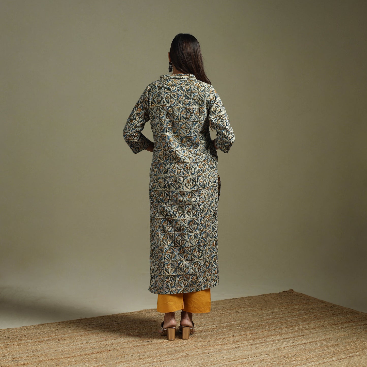 Multicolor - pedana natural dyed cotton straight kalamkari
