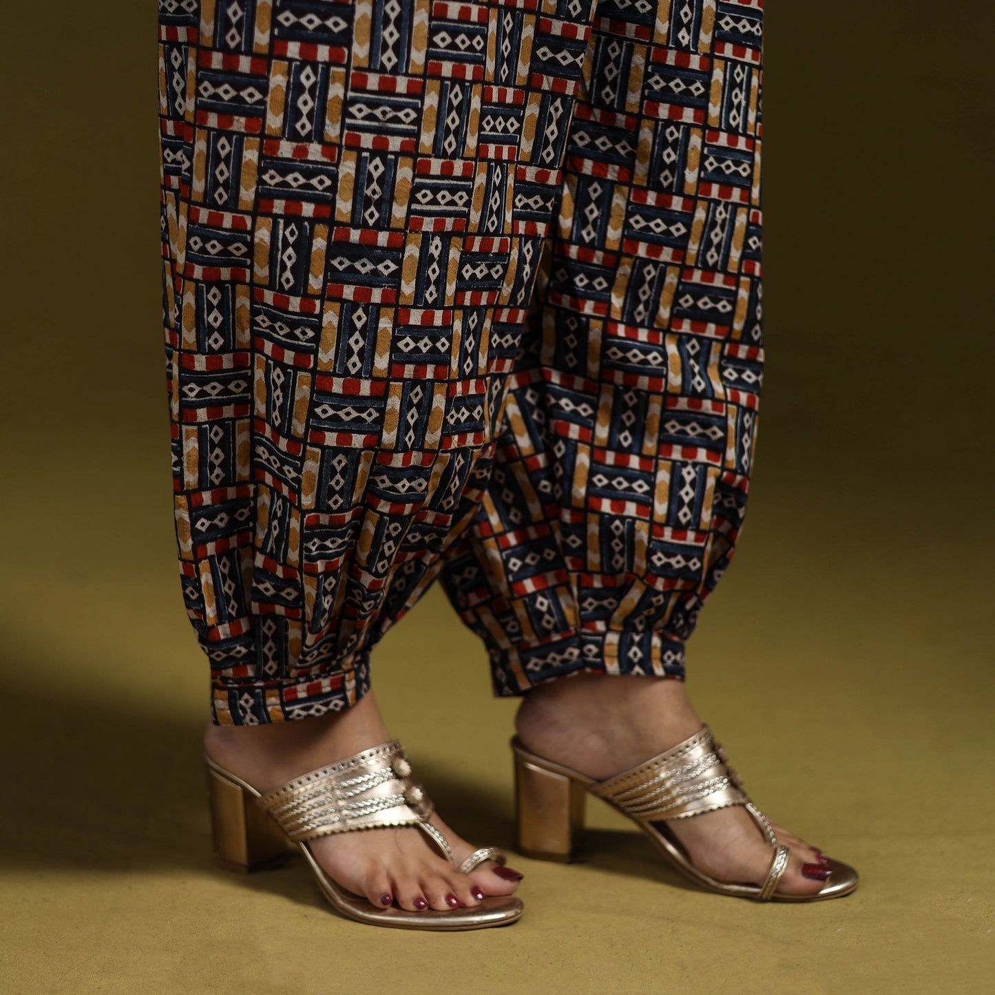 Pedana hand natural dyed cotton kalamkari afghani salwar 14