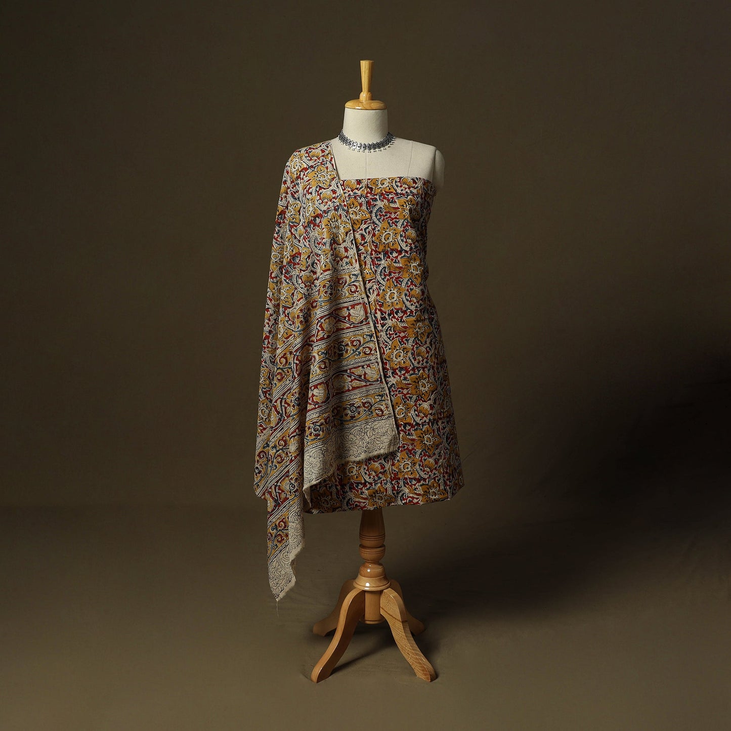 Pedana hand block print natural dyed cotton kalamkari 2pc