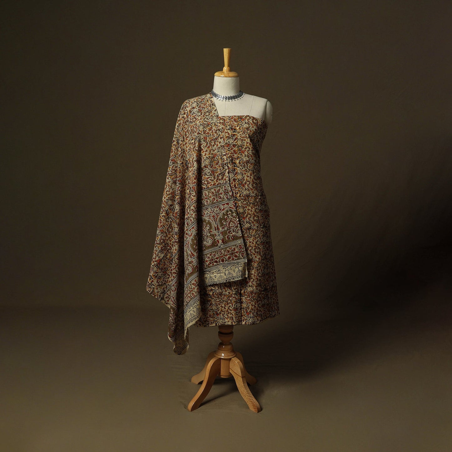 Pedana hand block print natural dyed cotton kalamkari 2pc