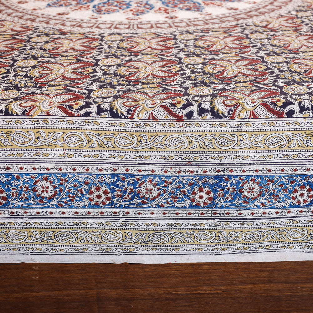 Buy Kalamkari Block Printed Natural Dyed Cotton Double Bedcover Online at iTokri.com