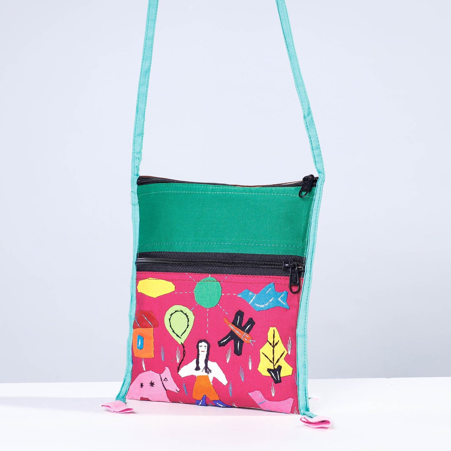 Pipli Applique Work Cotton Sling Bag
