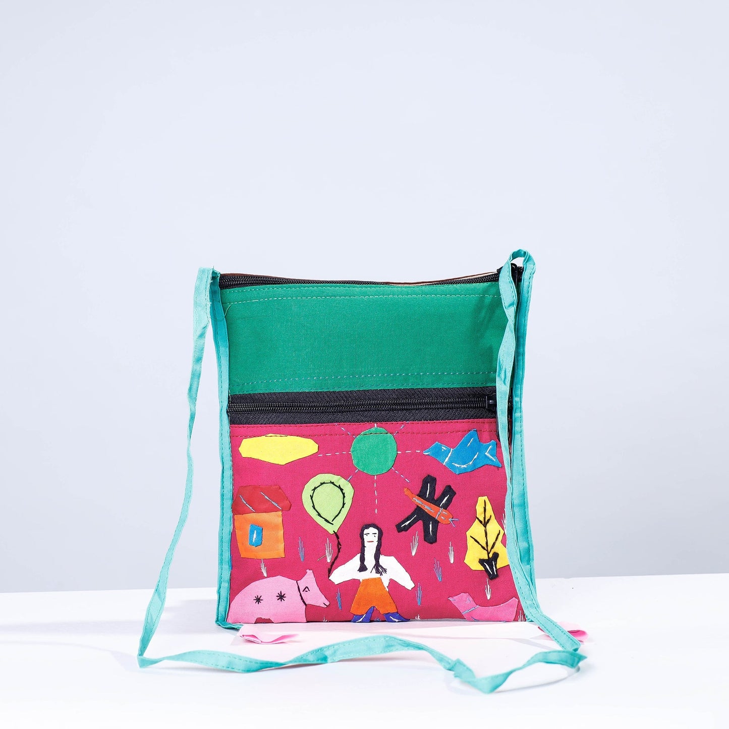 Pipli Applique Work Cotton Sling Bag
