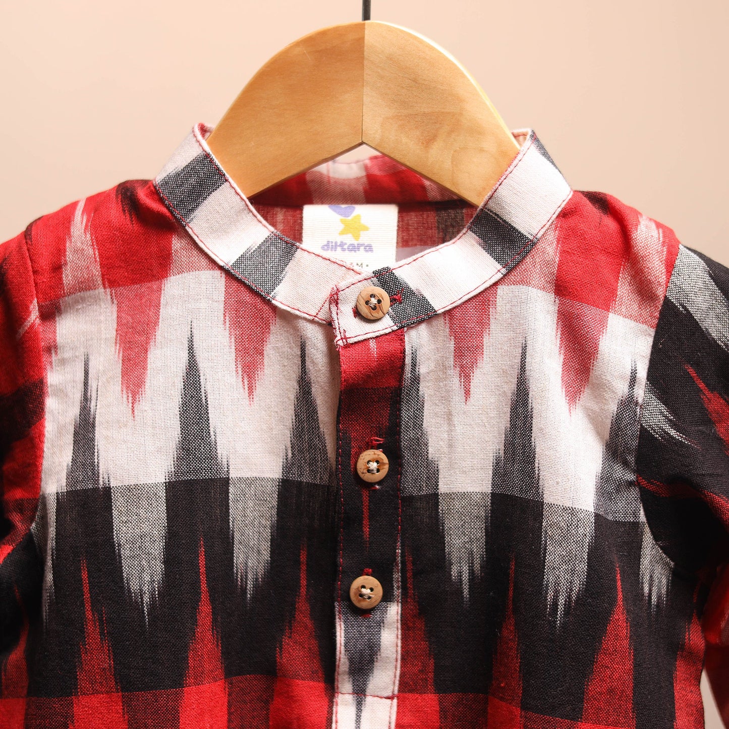 Multicolor - pochampally ikat cotton kids kurta (6-12