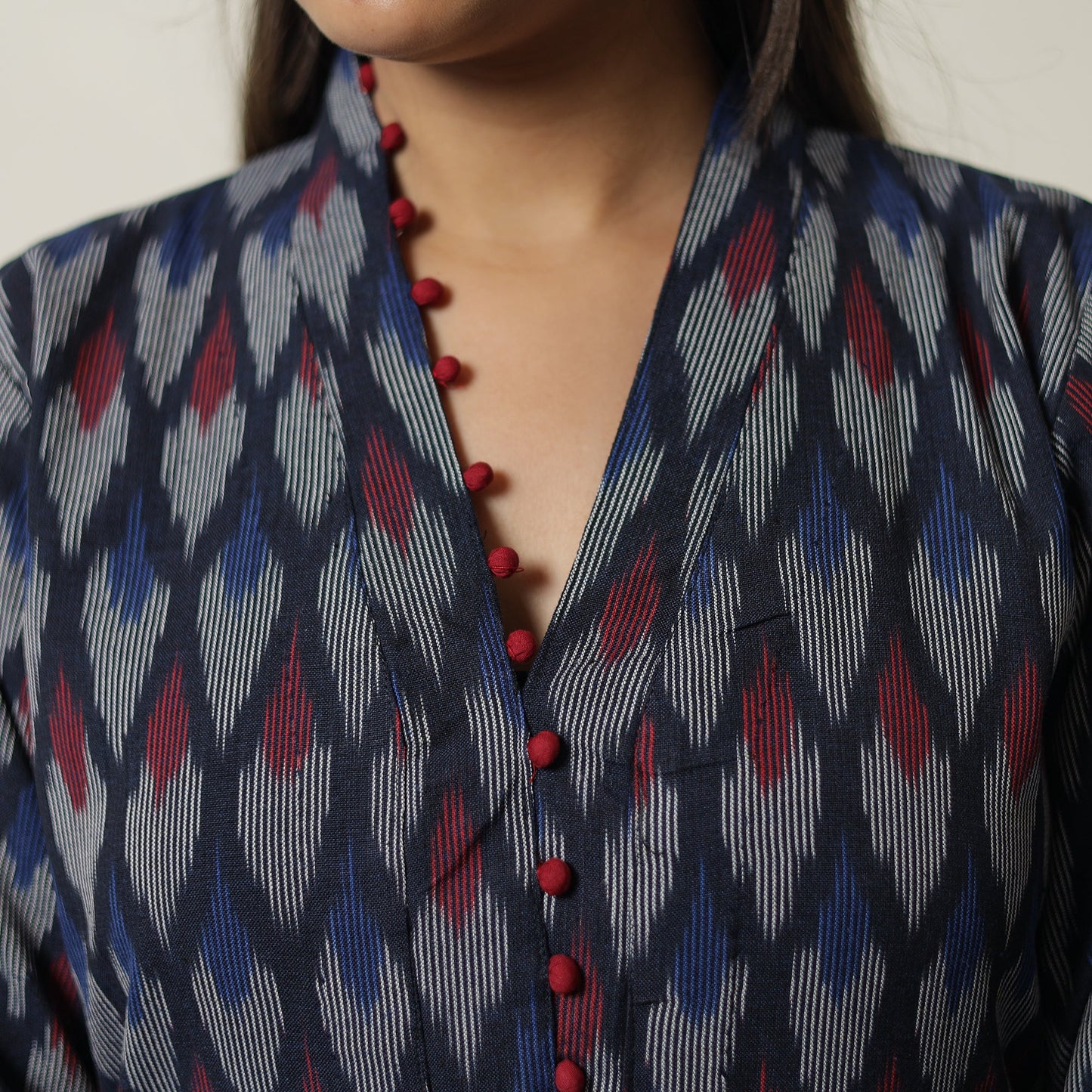 Pochampally Ikat Weave Cotton Straight Kurta 12