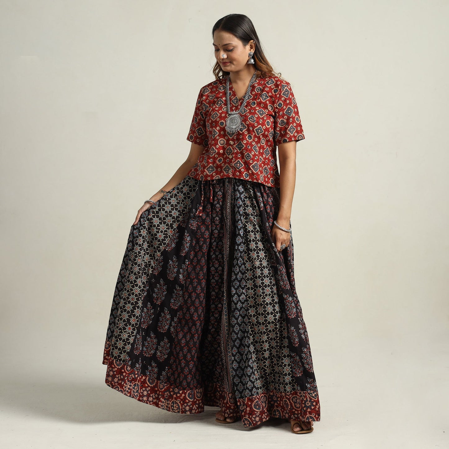 Ajrakh Patchwork Skirt