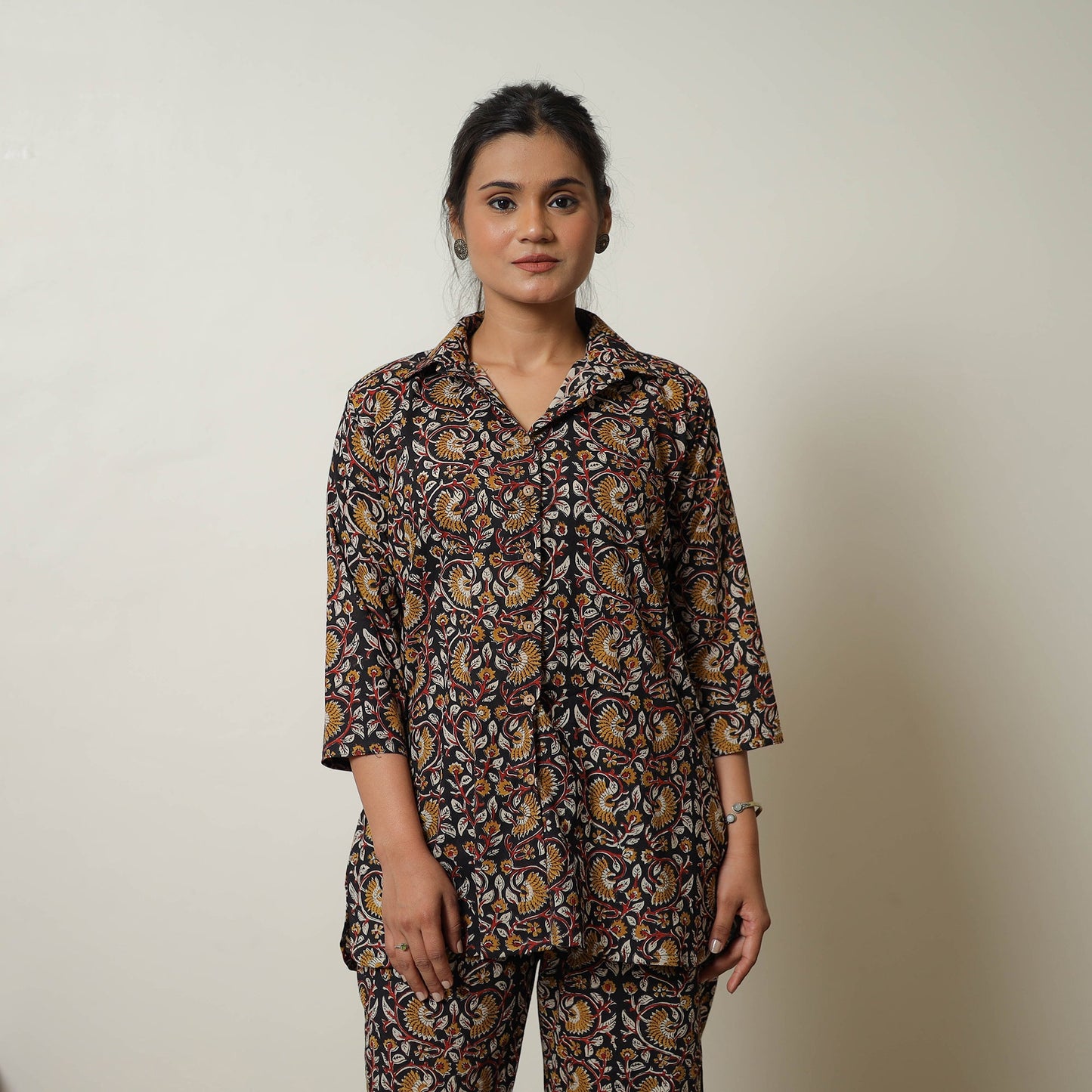 Multicolor Block Print Cotton Bagru Co-Ord Set