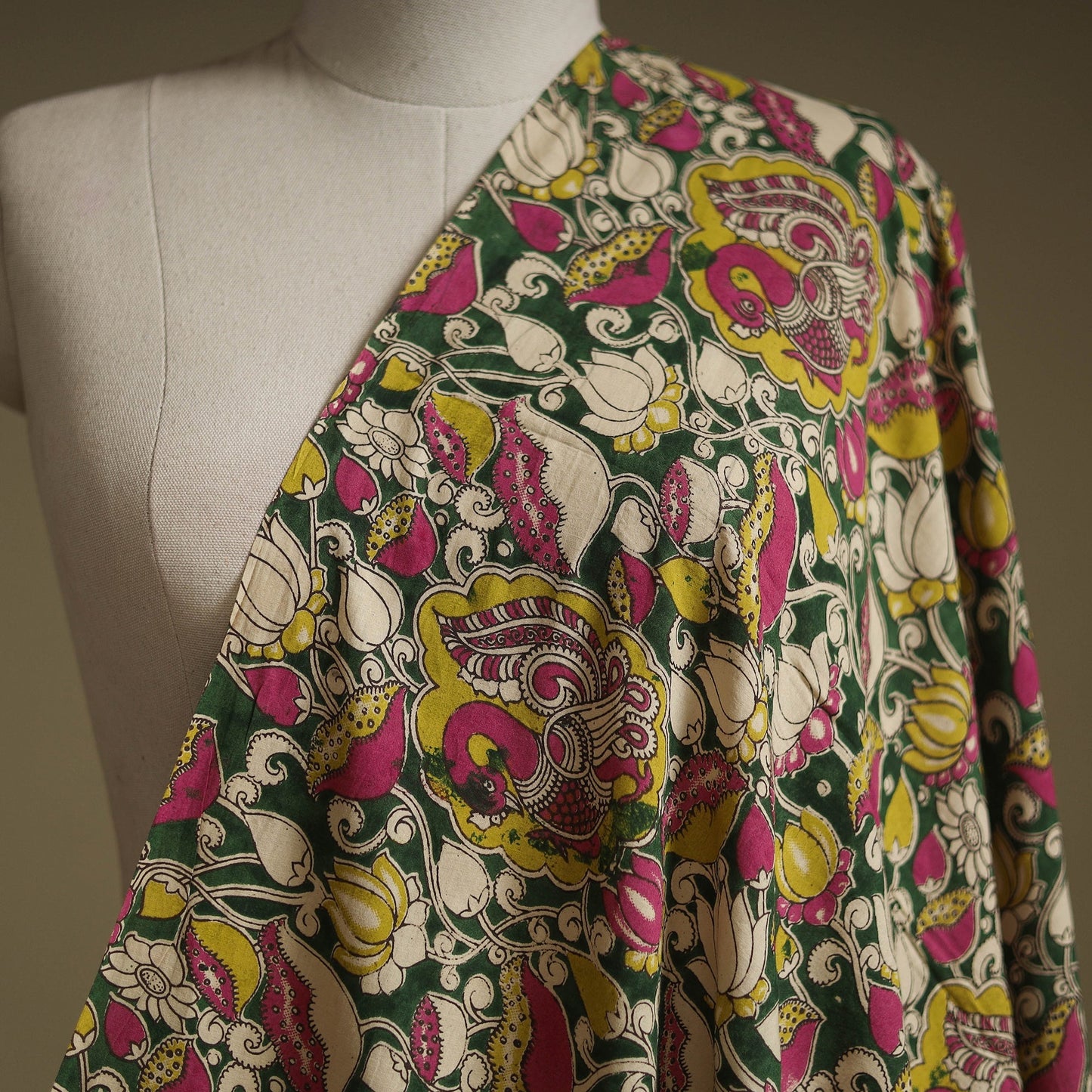 Printed cotton kalamkari fabric 11 - handcrafted