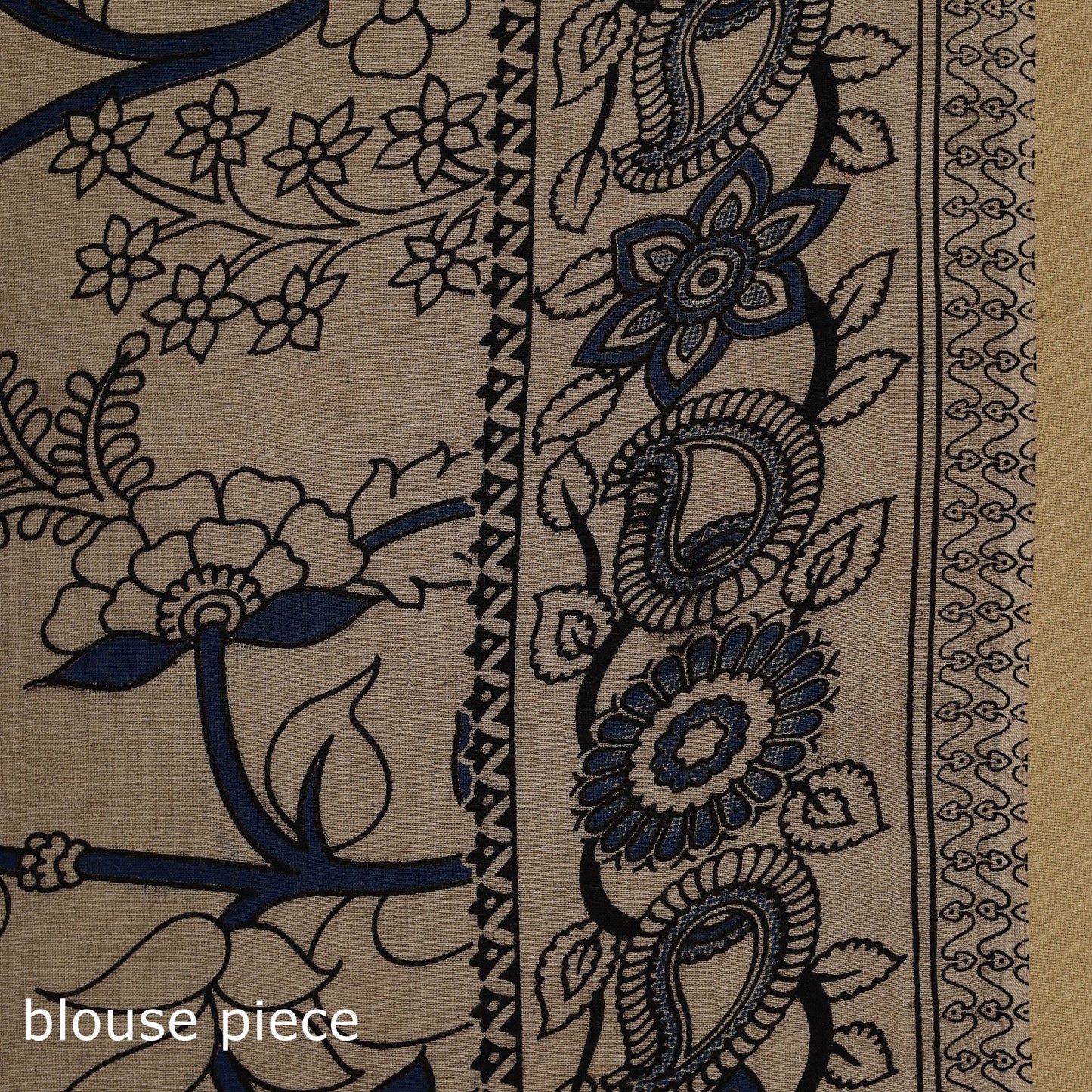 Printed cotton kalamkari saree 02 - handcrafted