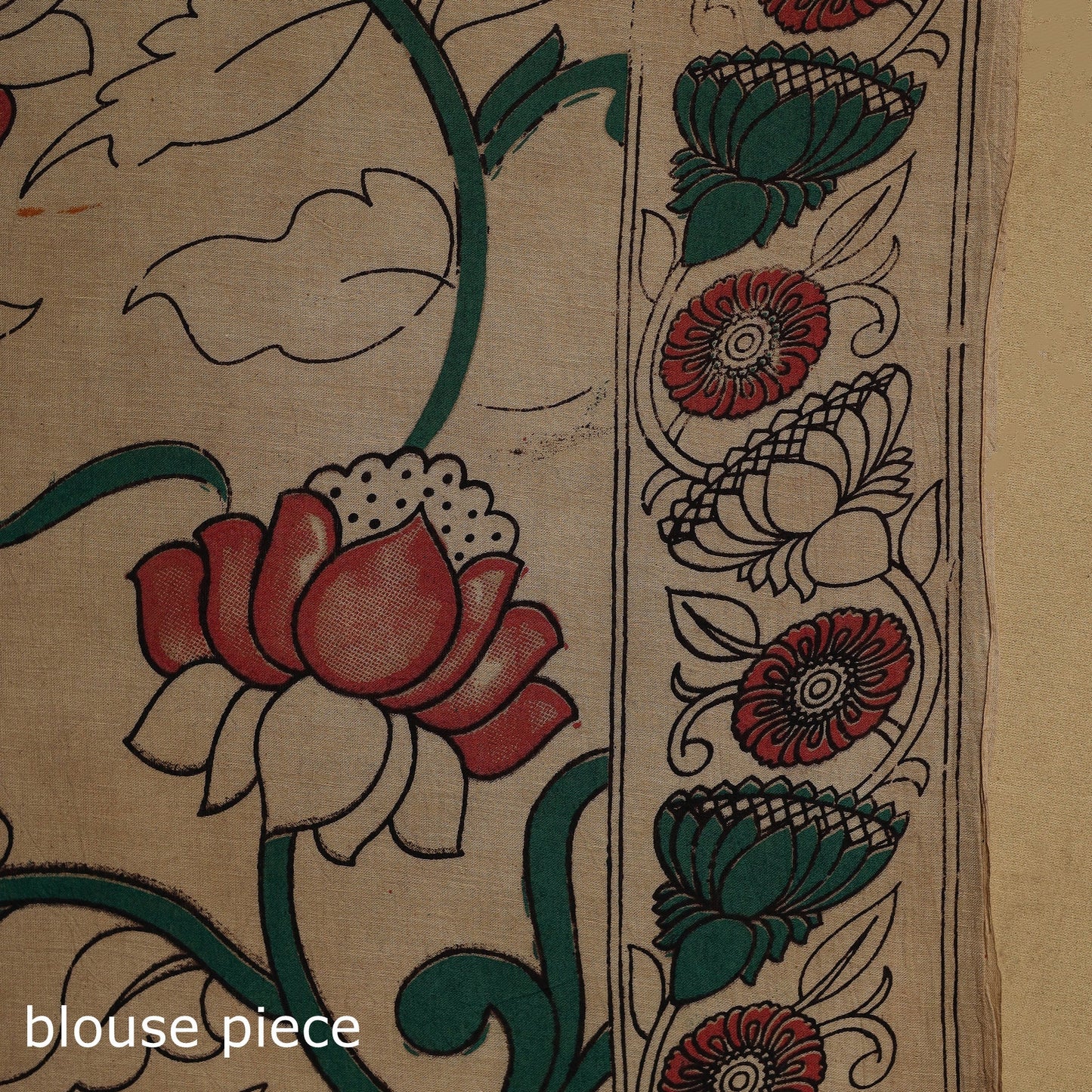 Printed cotton kalamkari saree 40 - handcrafted