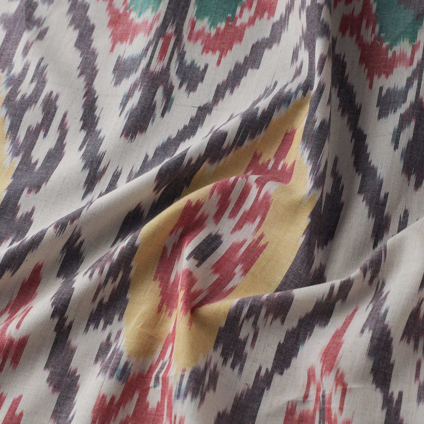 Multicolor Pure Cotton Central Asian Pochampally Ikat Fabric