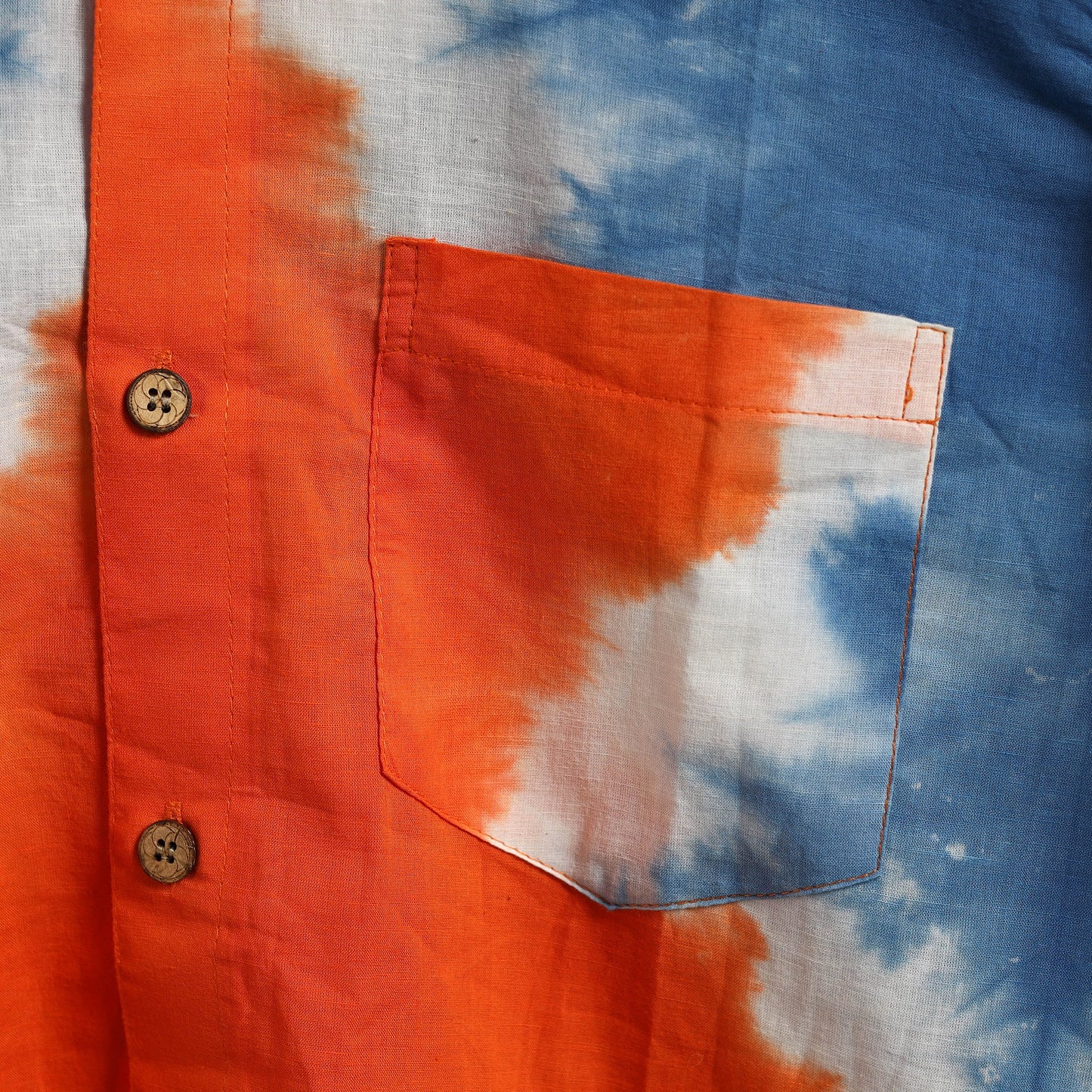 Multicolor - pure cotton full sleeve tie-dye men shibori