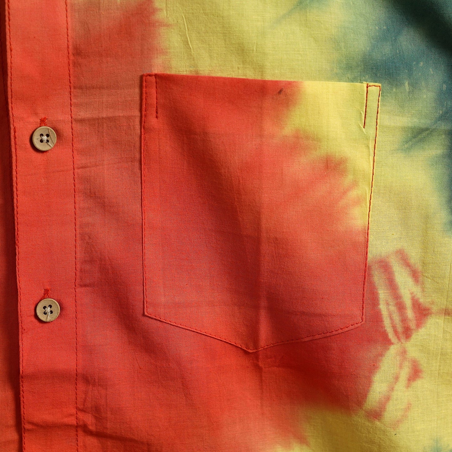 Pure cotton half sleeve tie-dye men shibori shirt 12