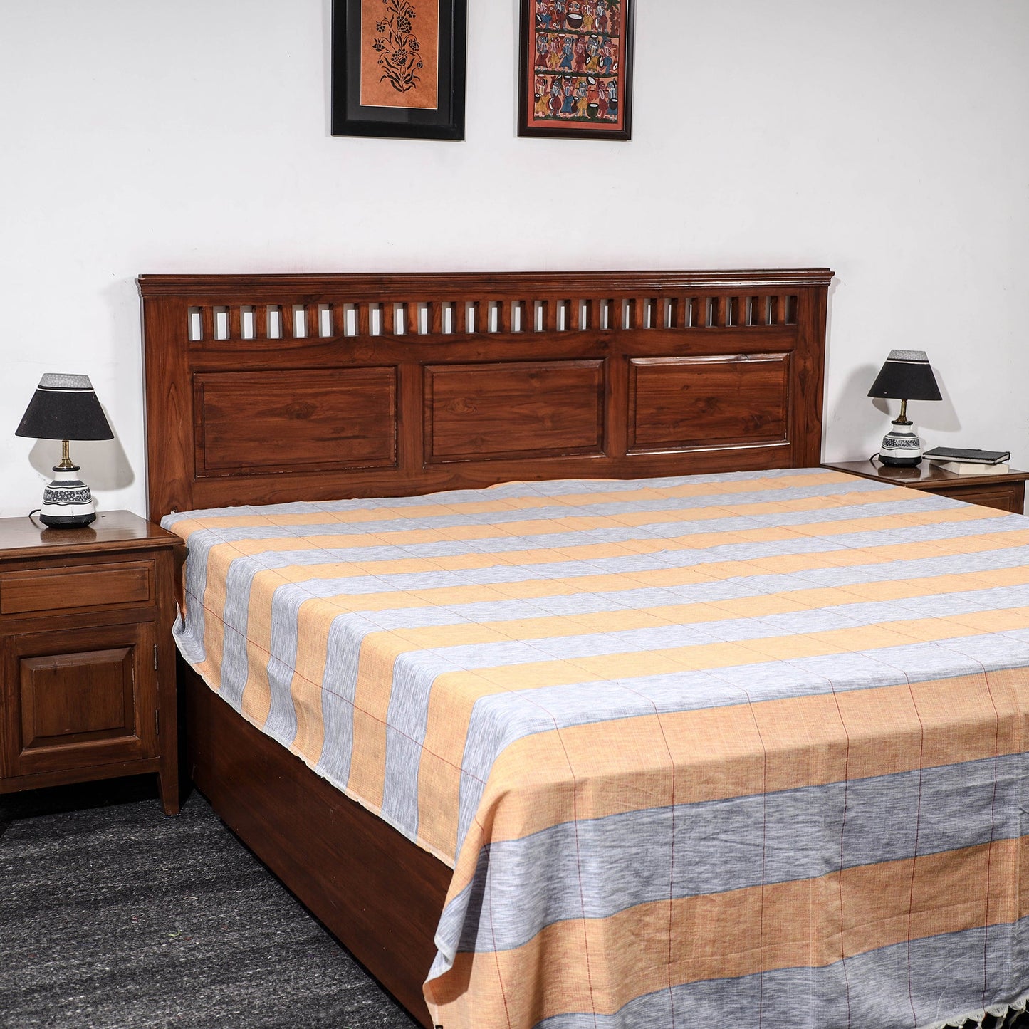 Pure Handloom Cotton Double Bed Cover