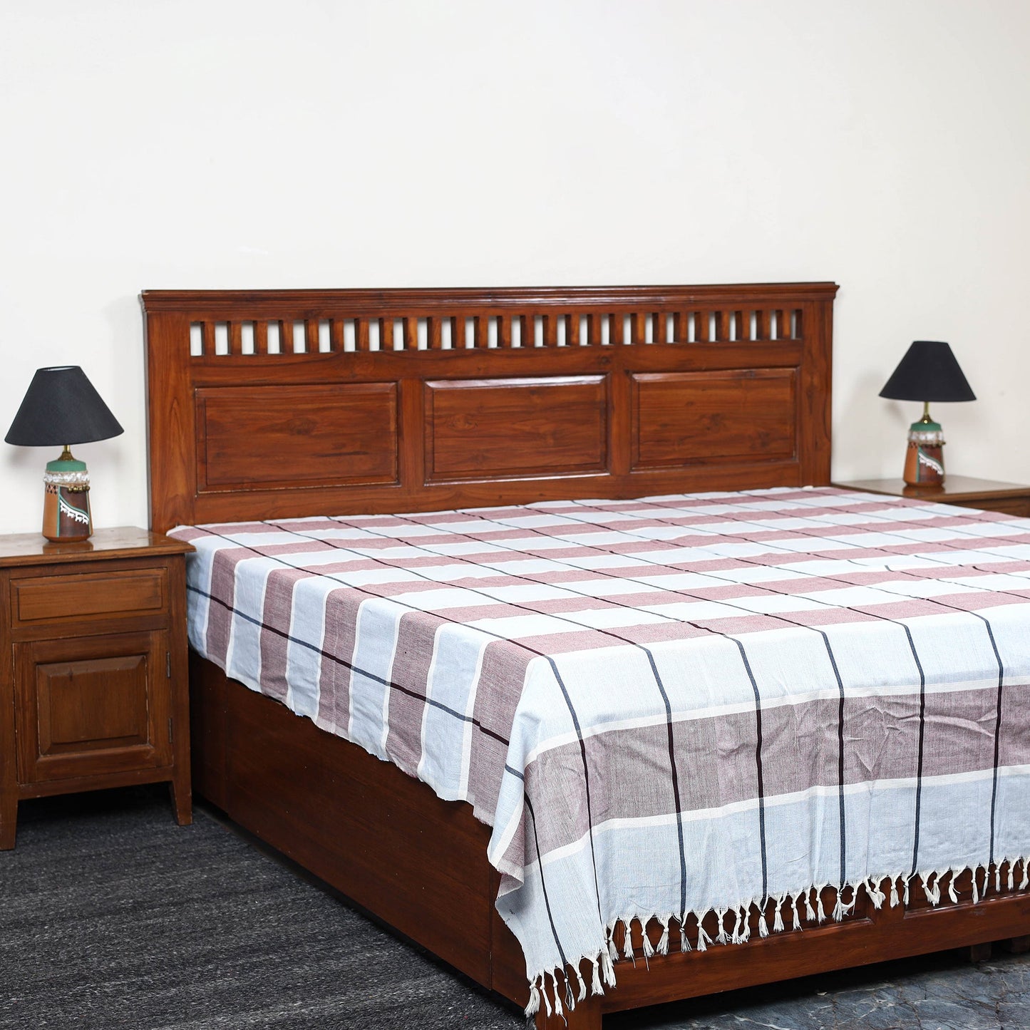 Buy Pure Handloom Double Cotton Bed Sheet