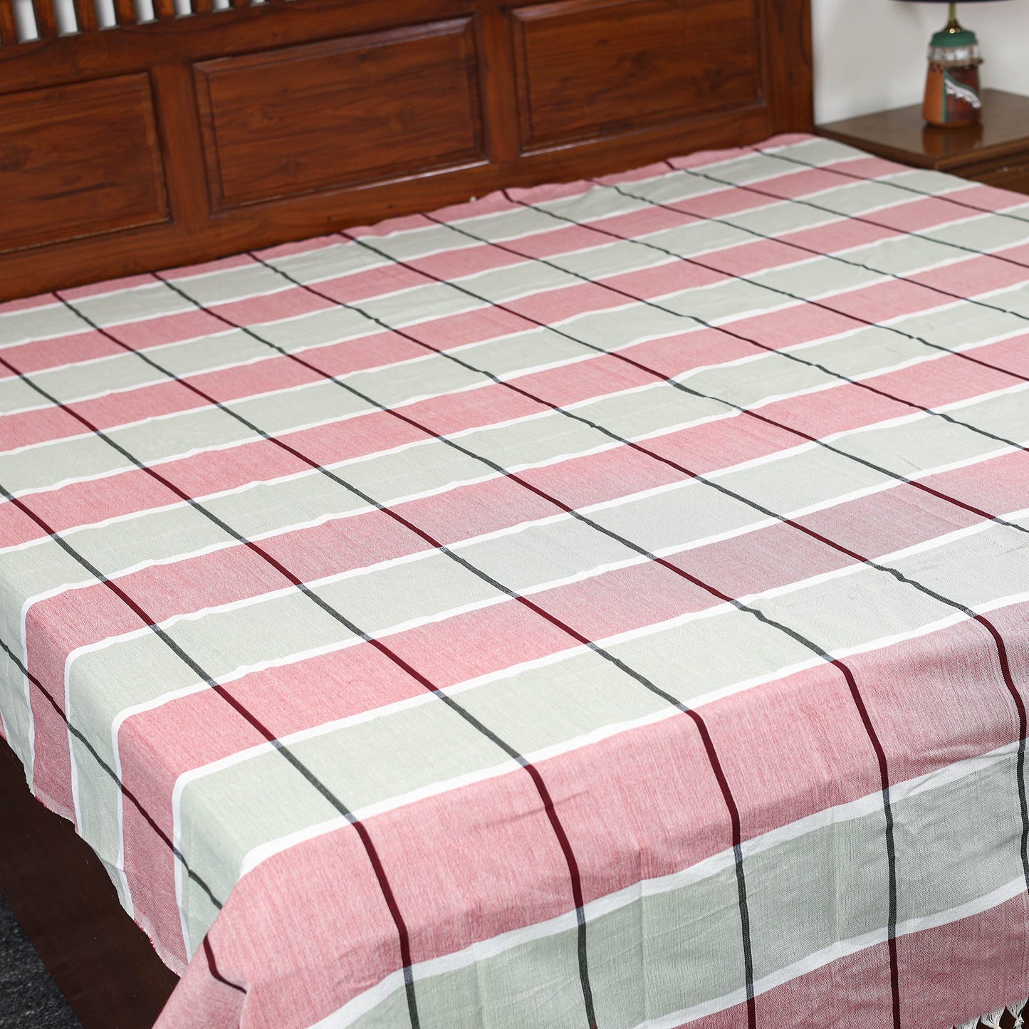 Buy Multicolor Pure Handloom Double Cotton Bed Sheet