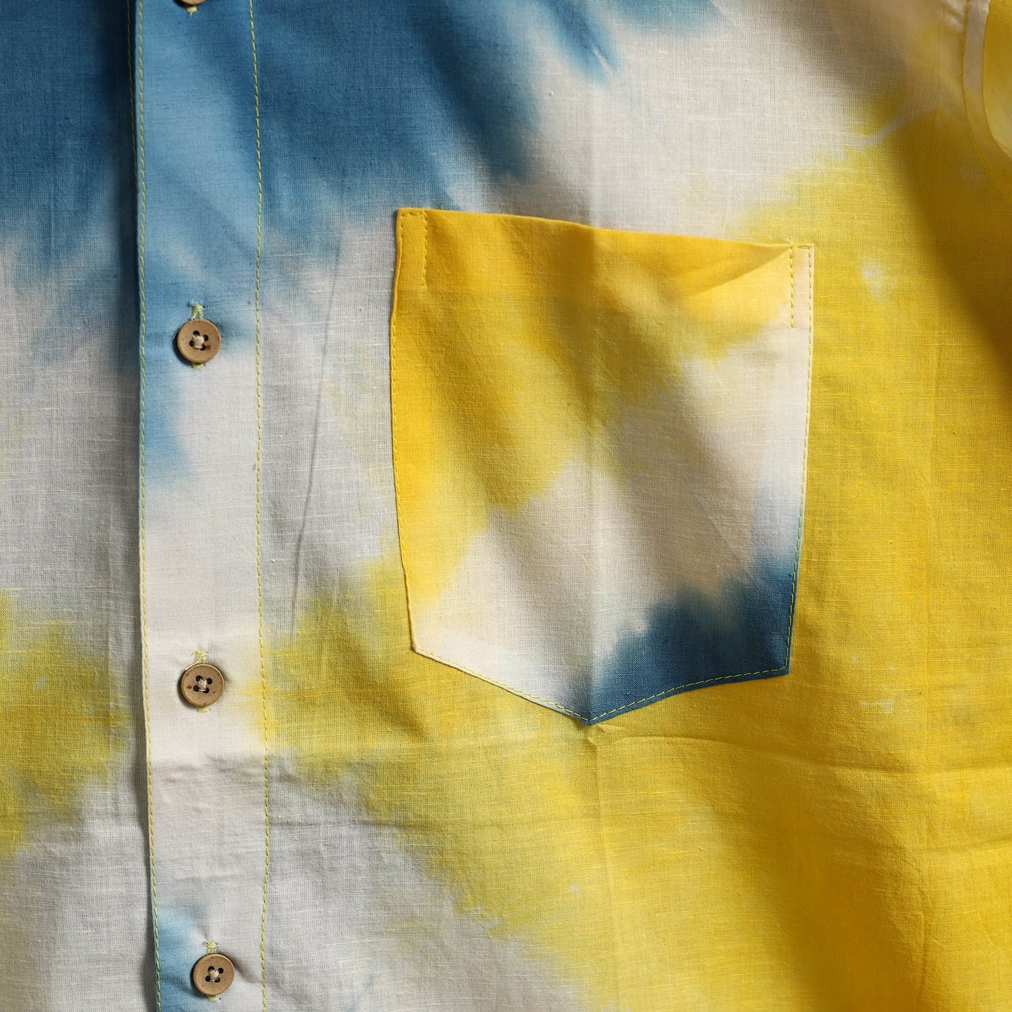 Pure mul cotton half sleeve tie-dye men shibori shirt 11