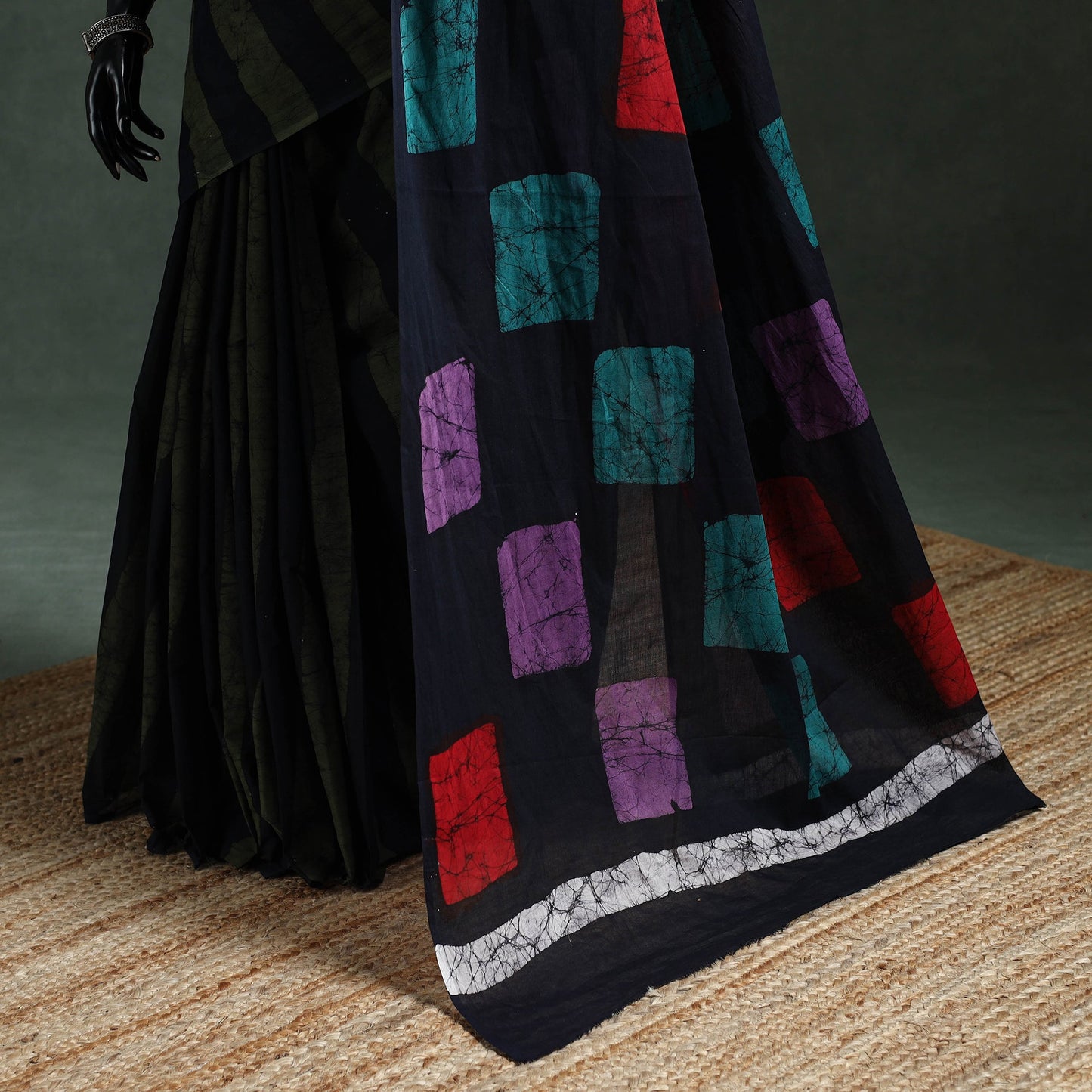 Pure mul cotton hand block batik print saree 18