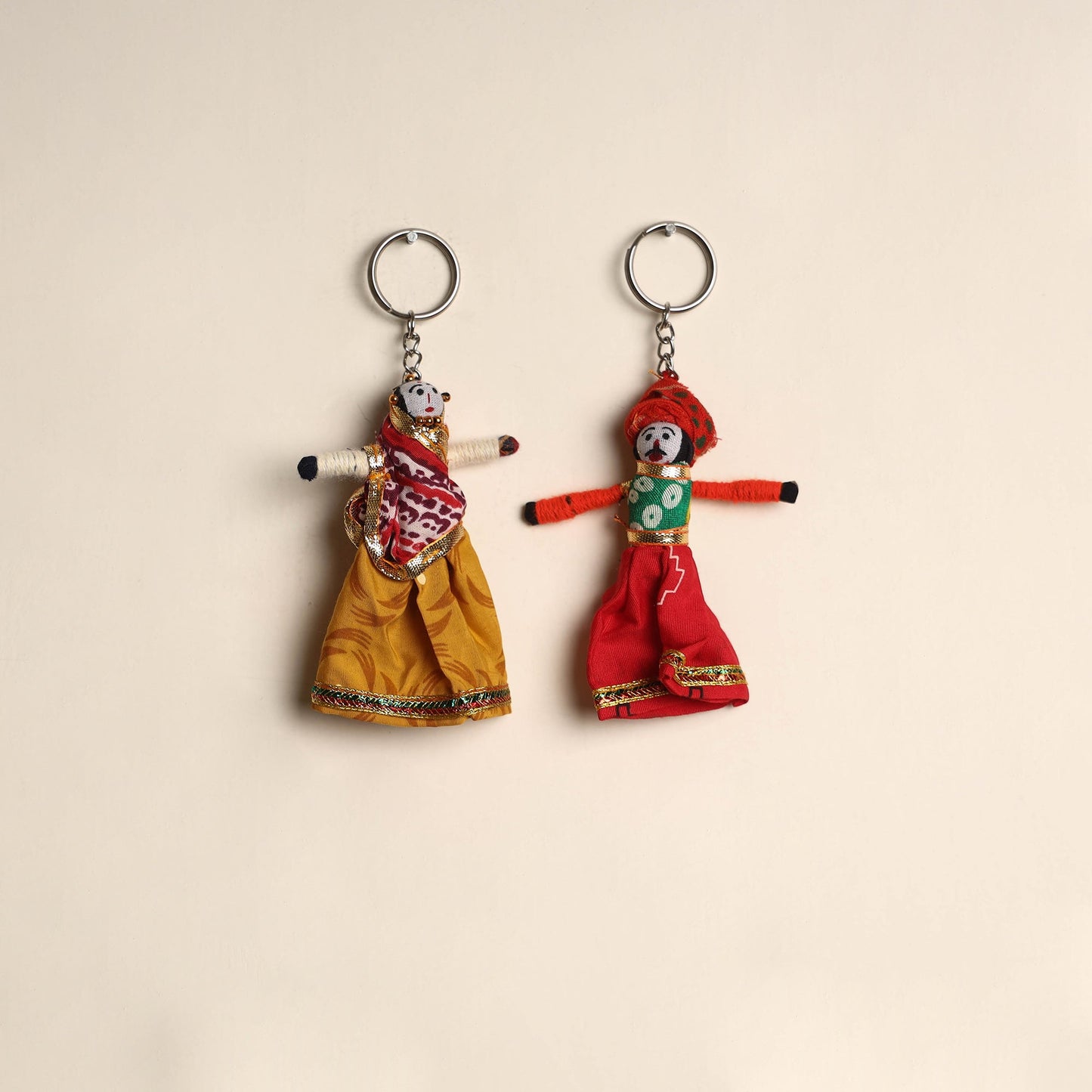 Multicolor - rajasthani puppet couple handmade keychain