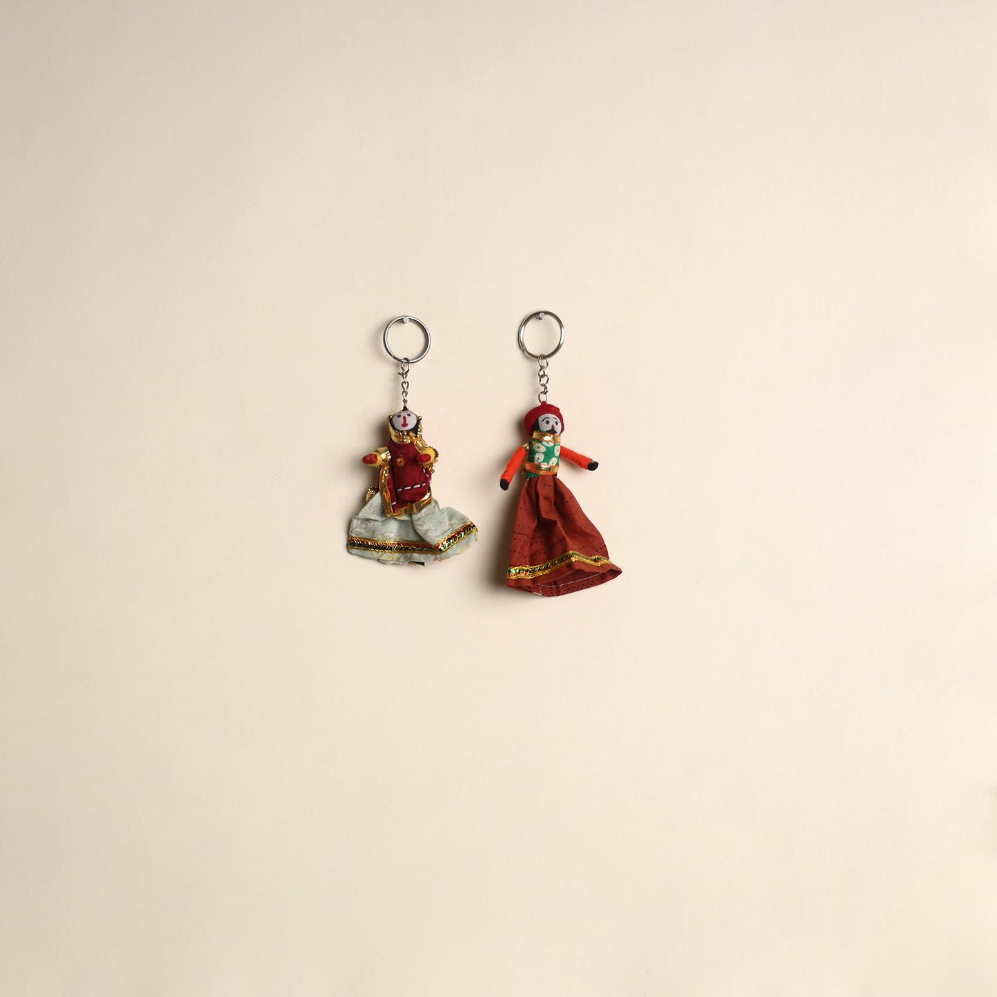 Multicolor - rajasthani puppet couple handmade keychain