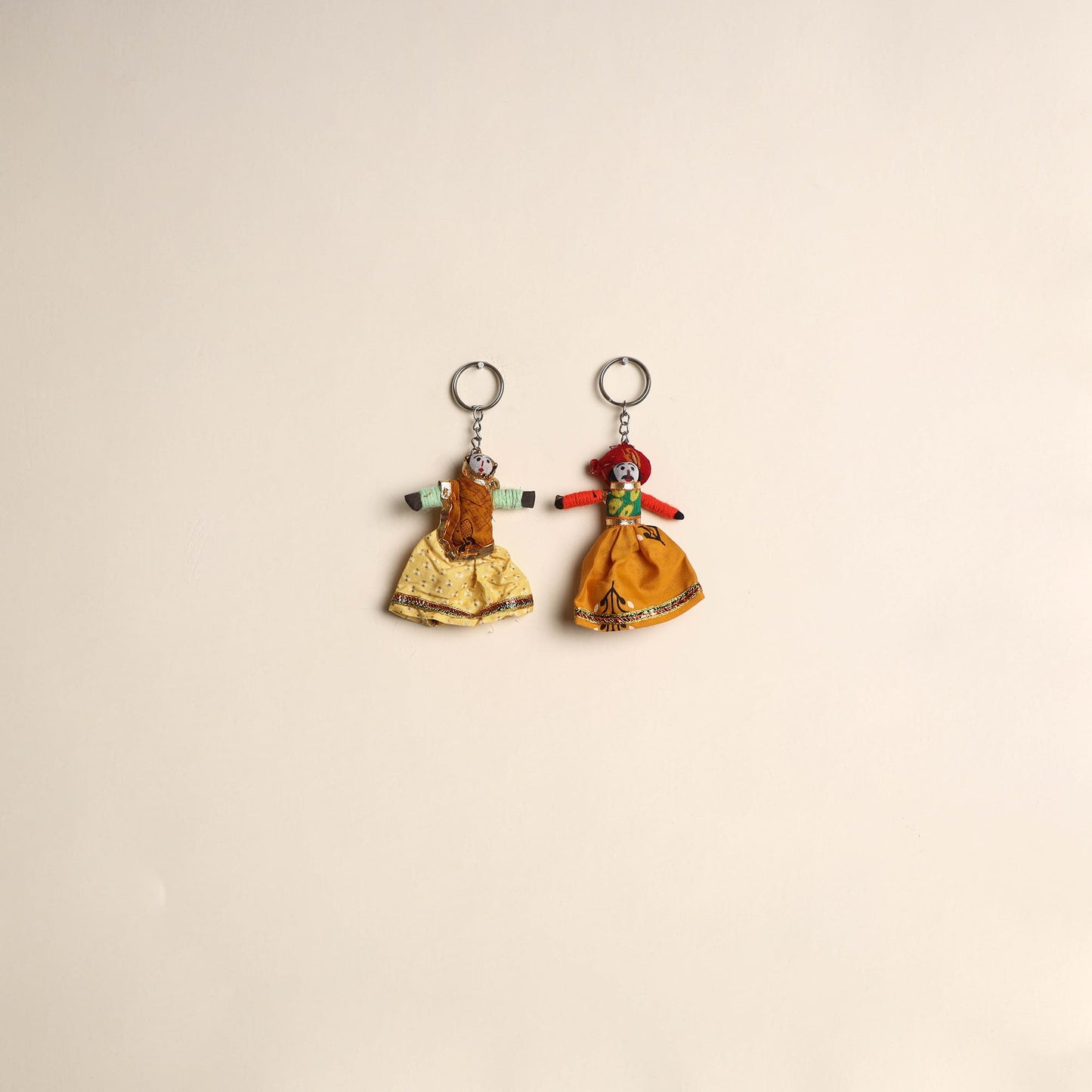 Multicolor - rajasthani puppet couple handmade keychain
