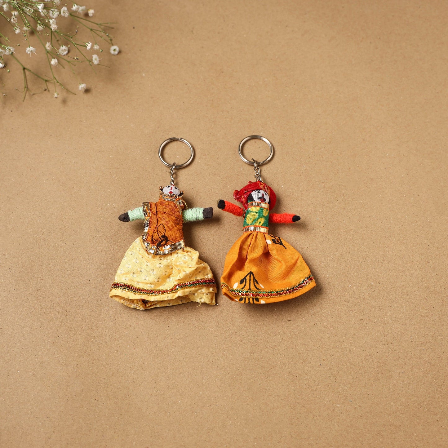 Multicolor - rajasthani puppet couple handmade keychain