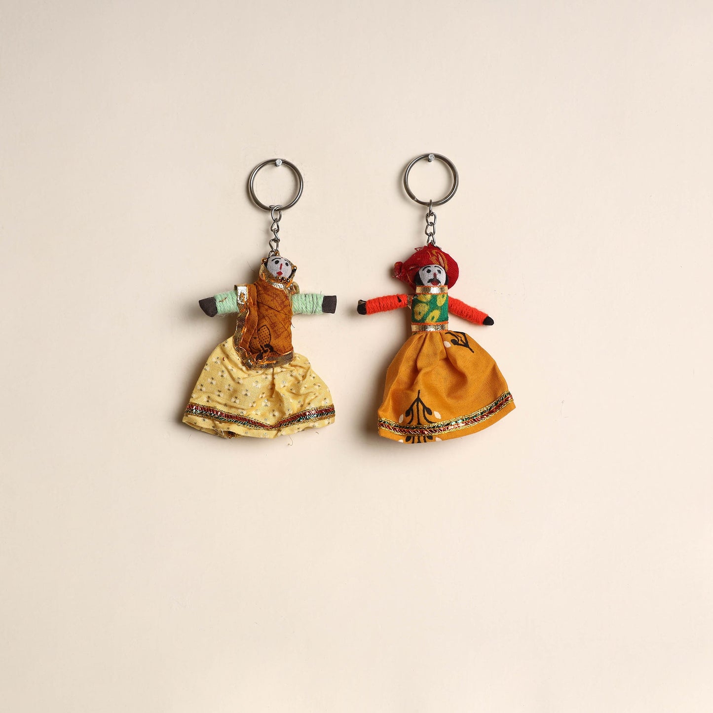 Multicolor - rajasthani puppet couple handmade keychain