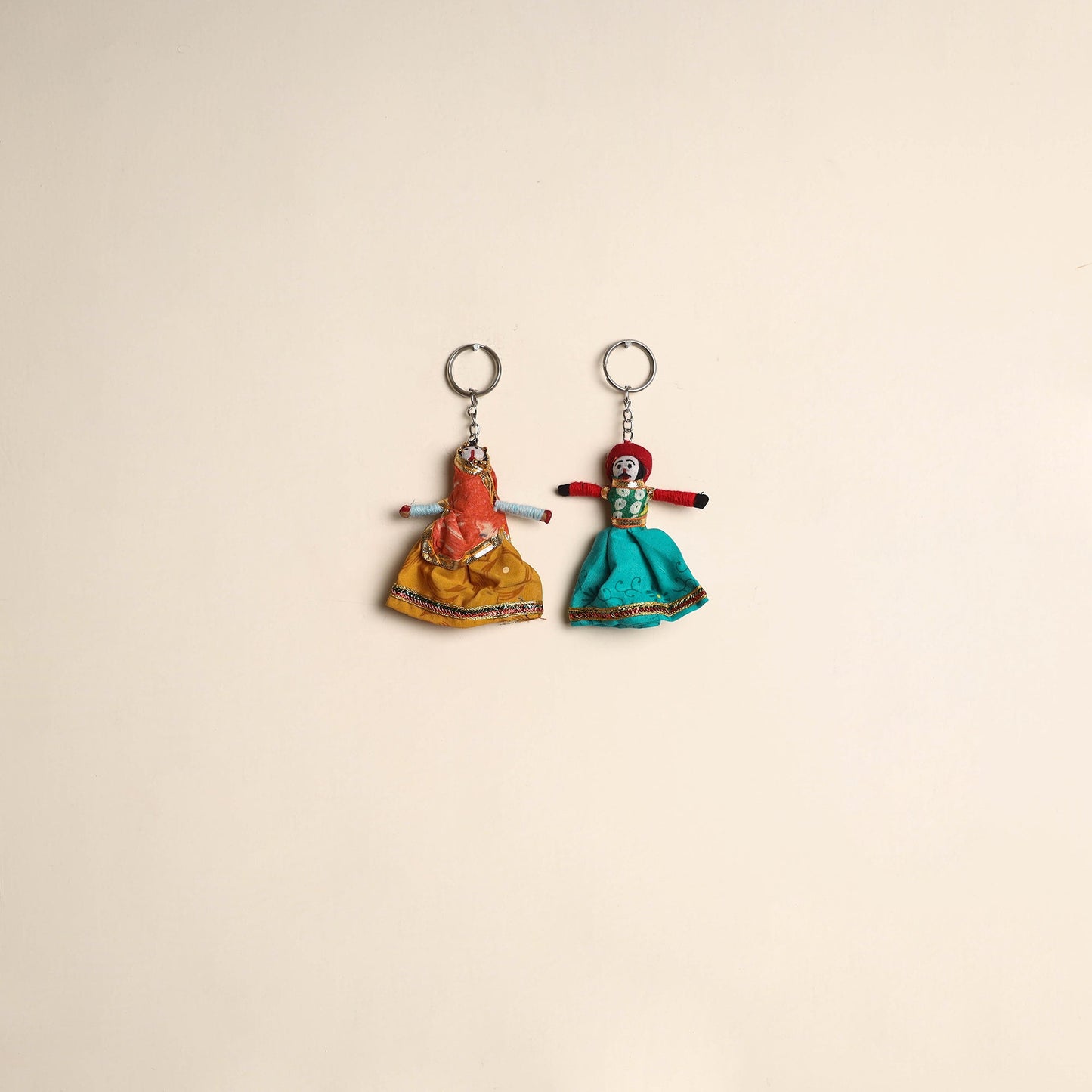 Multicolor - rajasthani puppet couple handmade keychain