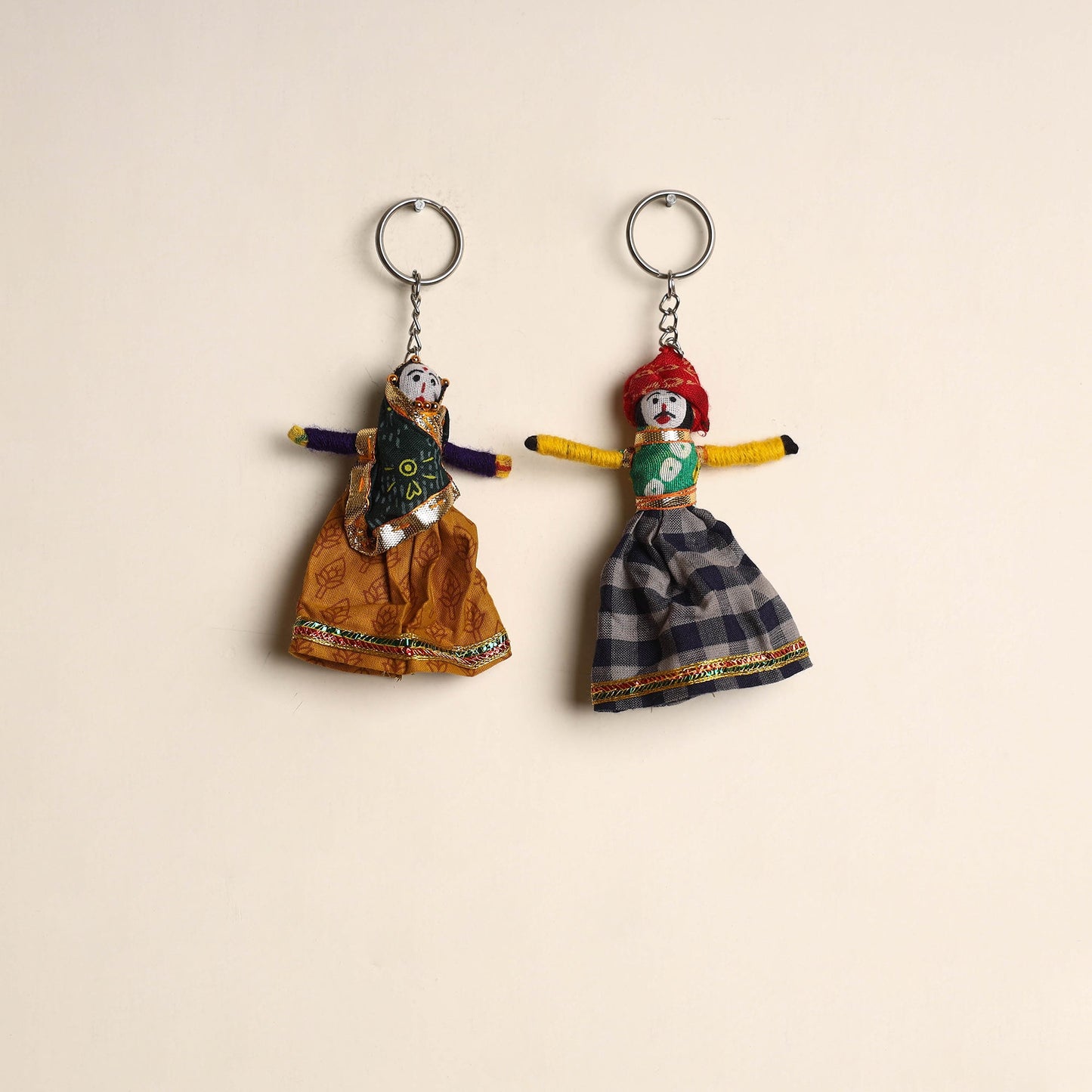 Multicolor - rajasthani puppet couple handmade keychain