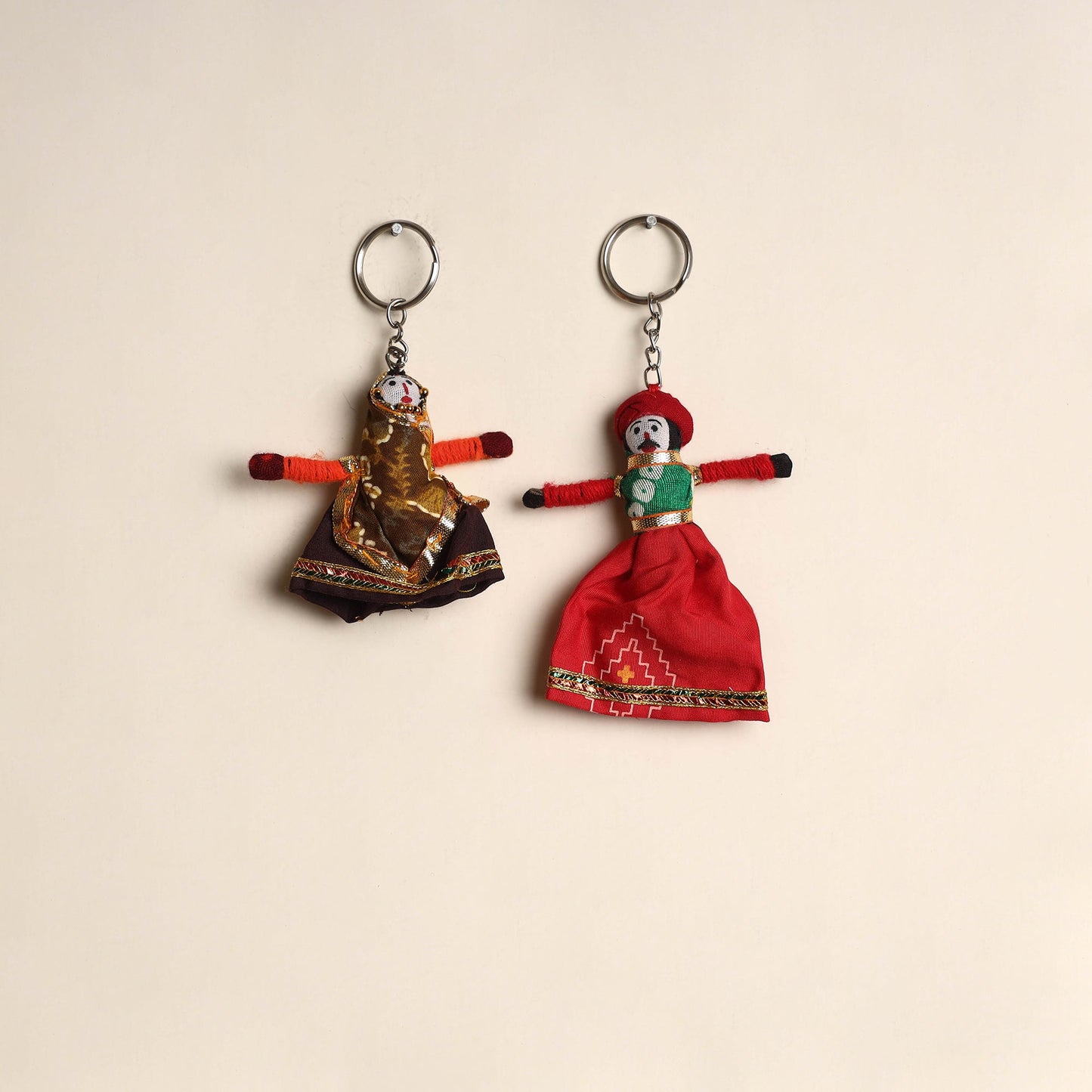 Multicolor - rajasthani puppet couple handmade keychain