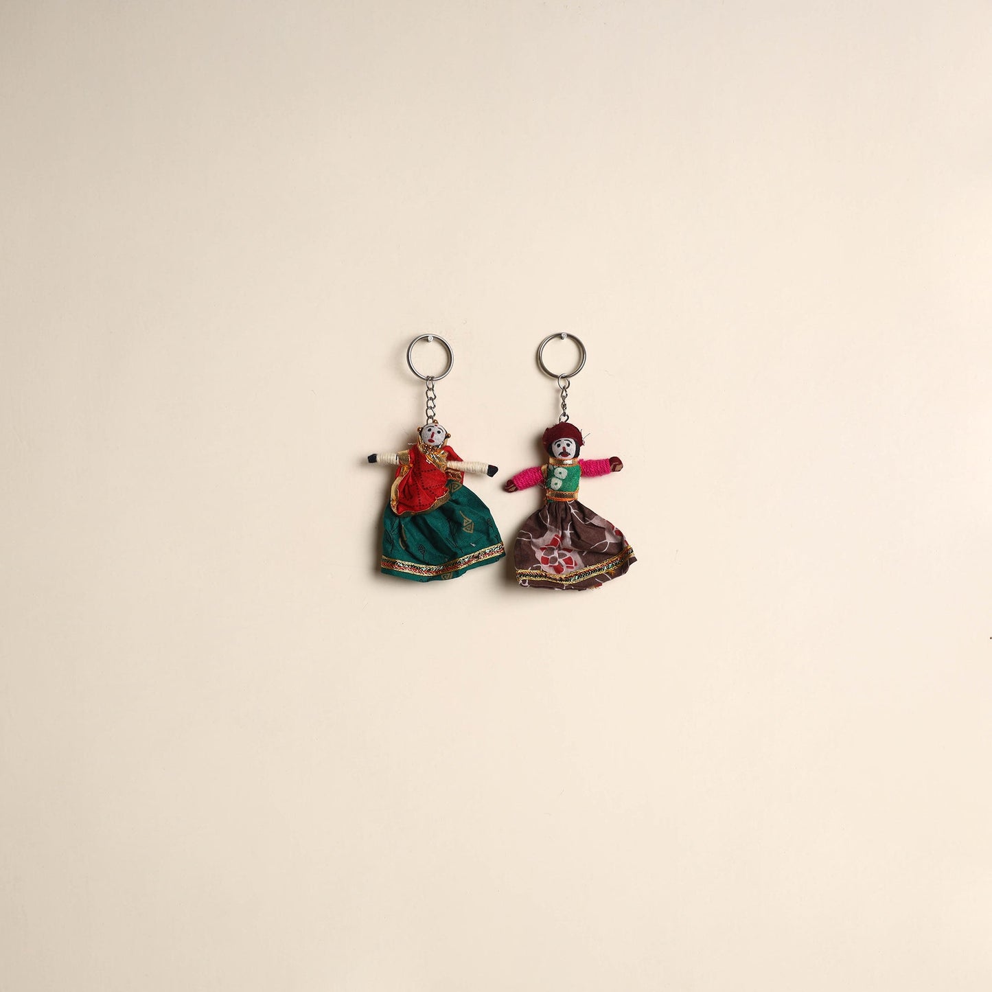 Multicolor - rajasthani puppet couple handmade keychain