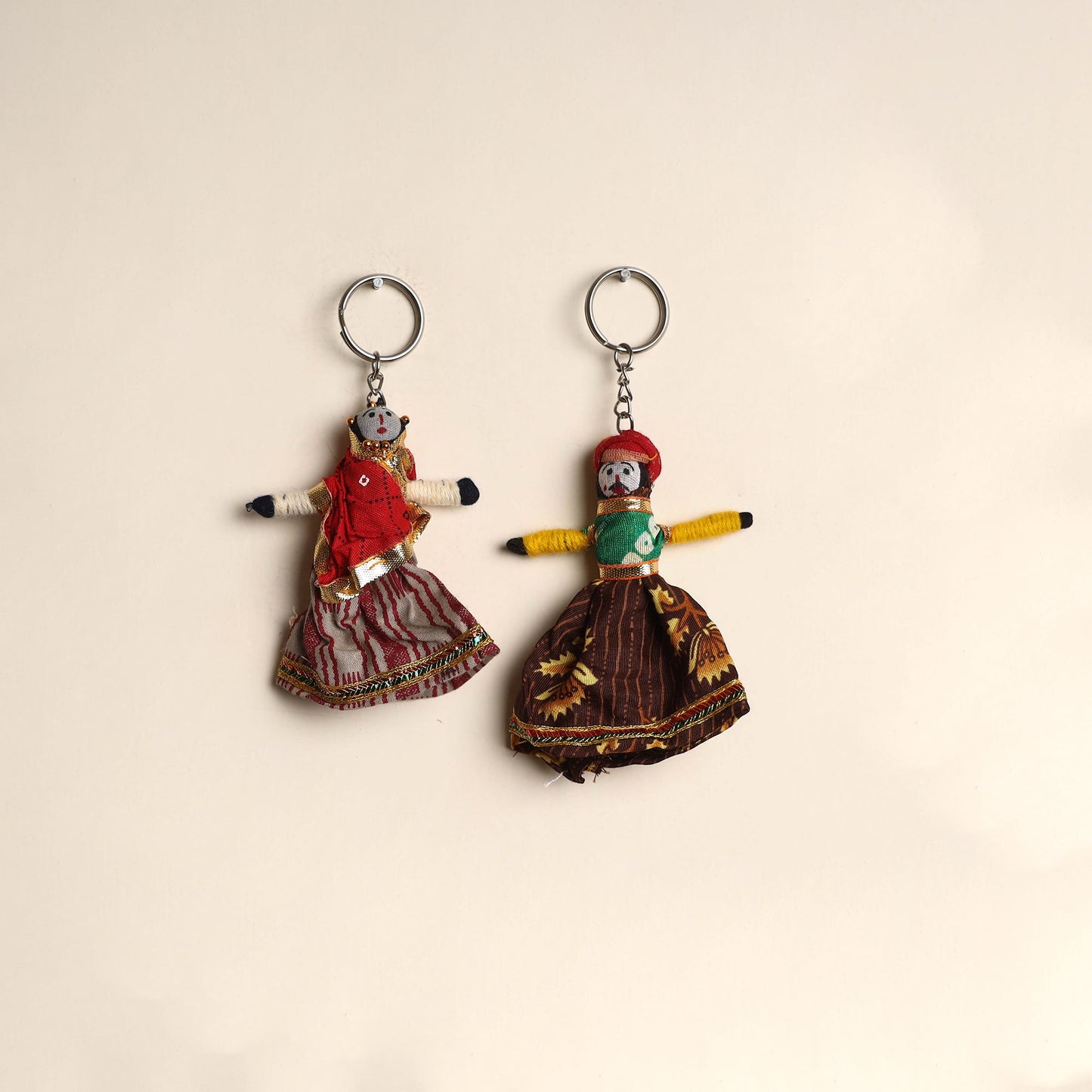 Multicolor - rajasthani puppet couple handmade keychain