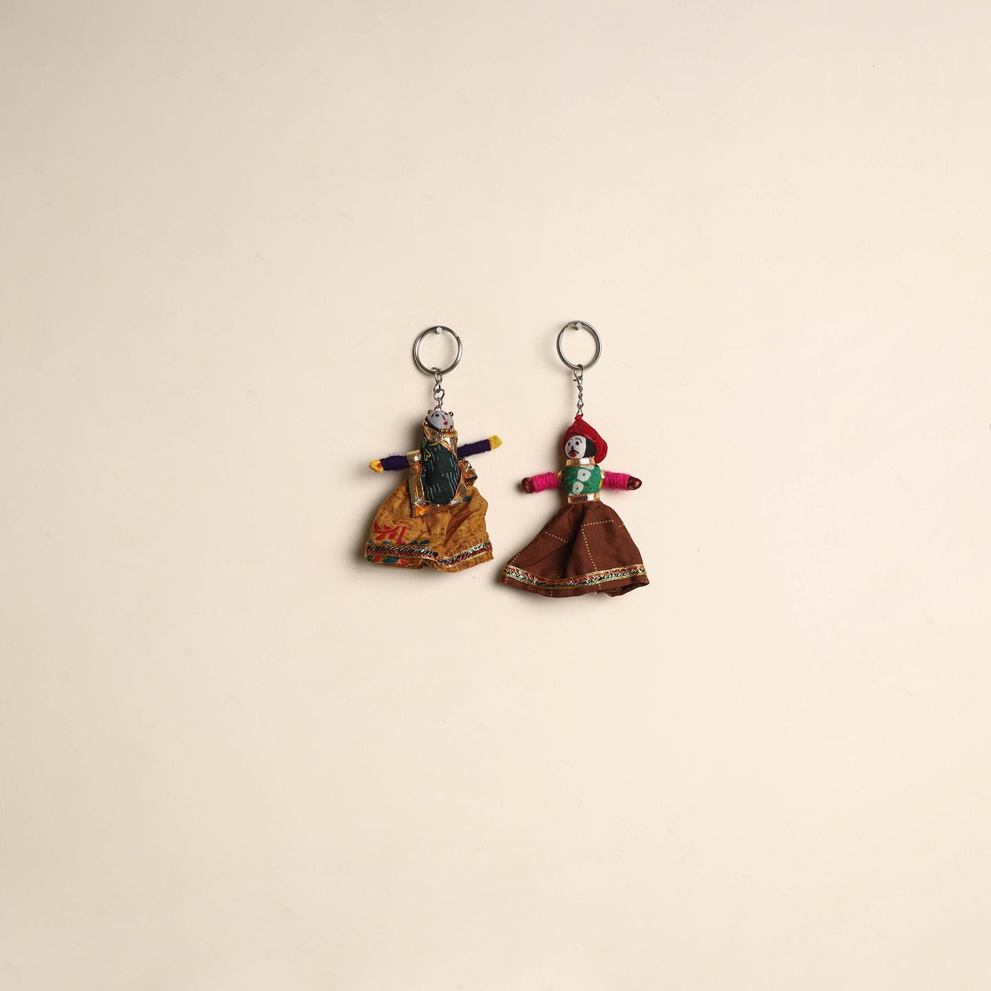 Multicolor - rajasthani puppet couple handmade keychain