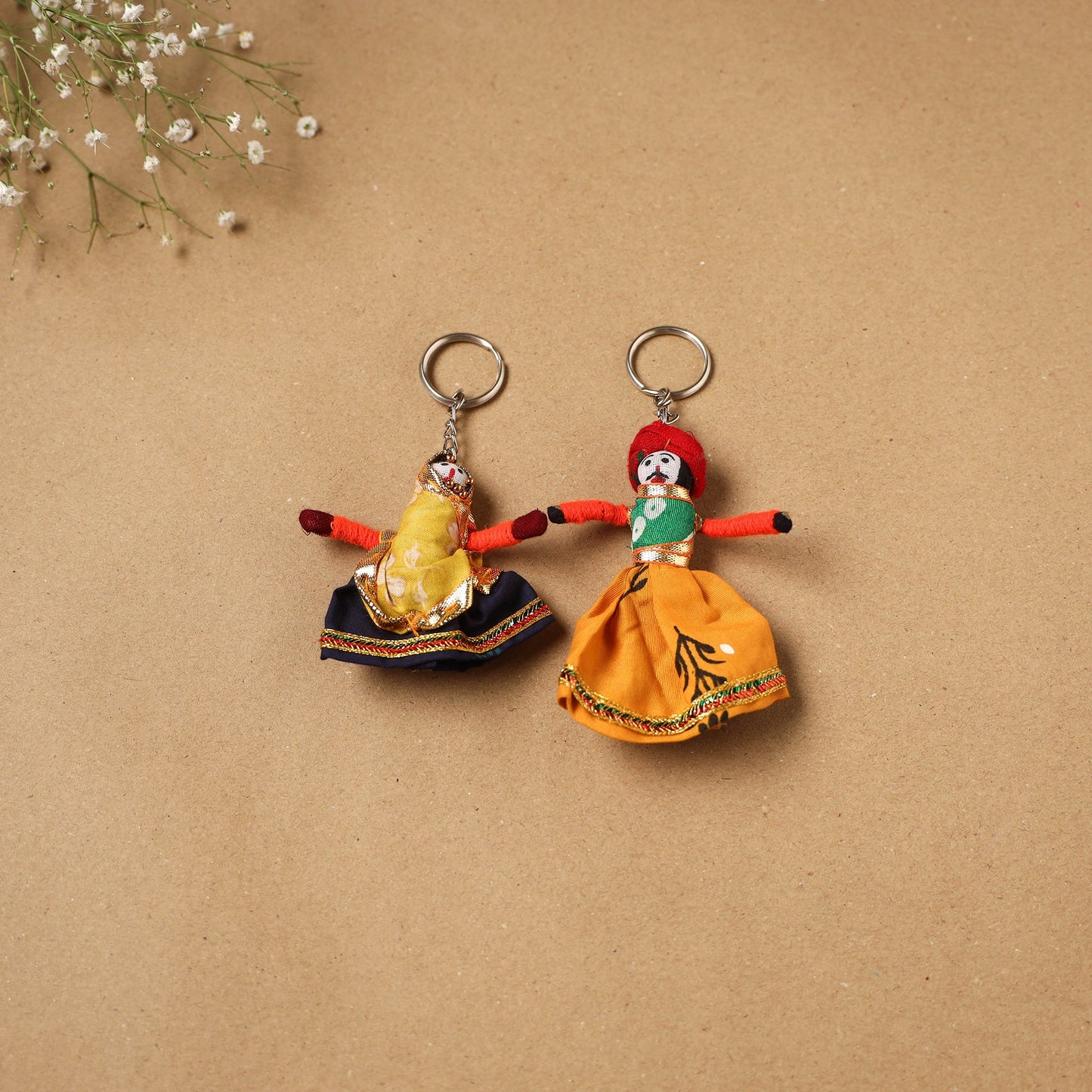 Multicolor - rajasthani puppet couple handmade keychain