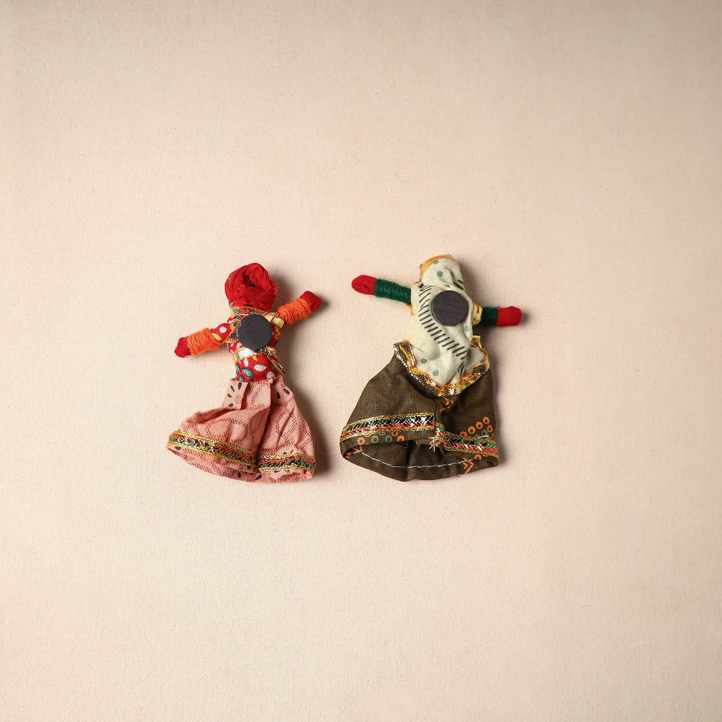 Multicolor - rajasthani puppet couple handmade magnet (set
