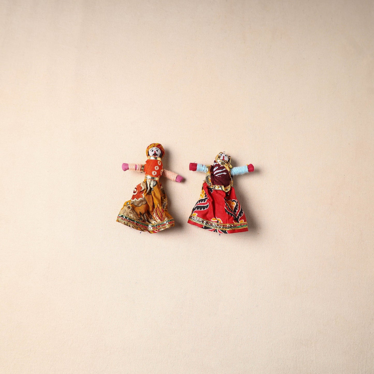 Multicolor - rajasthani puppet couple handmade magnet (set