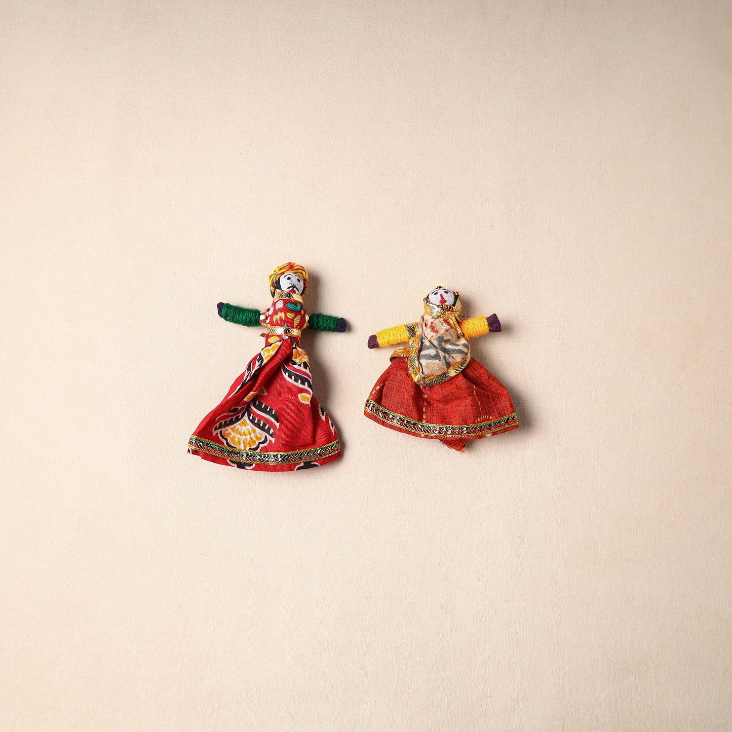 Multicolor - rajasthani puppet couple handmade magnet (set