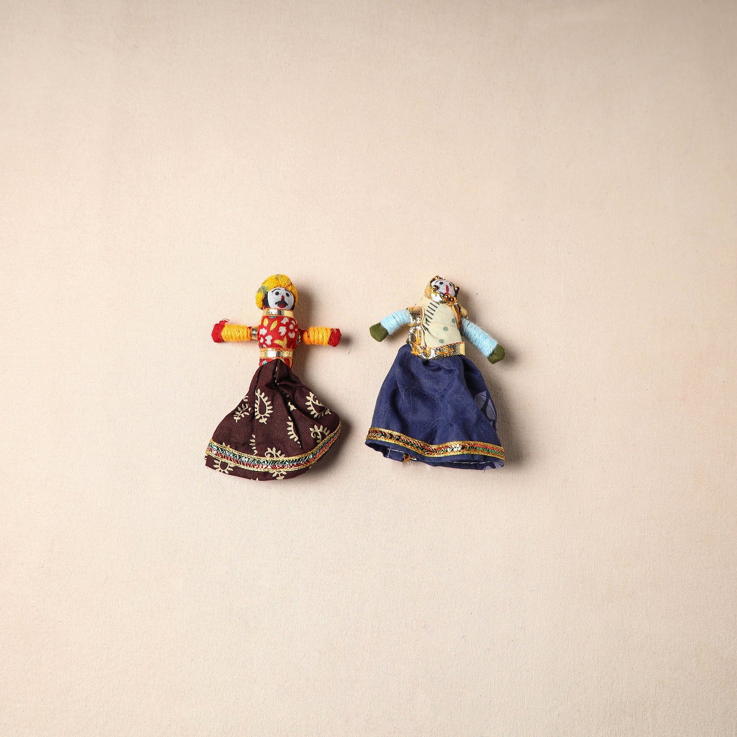 Multicolor - rajasthani puppet couple handmade magnet (set