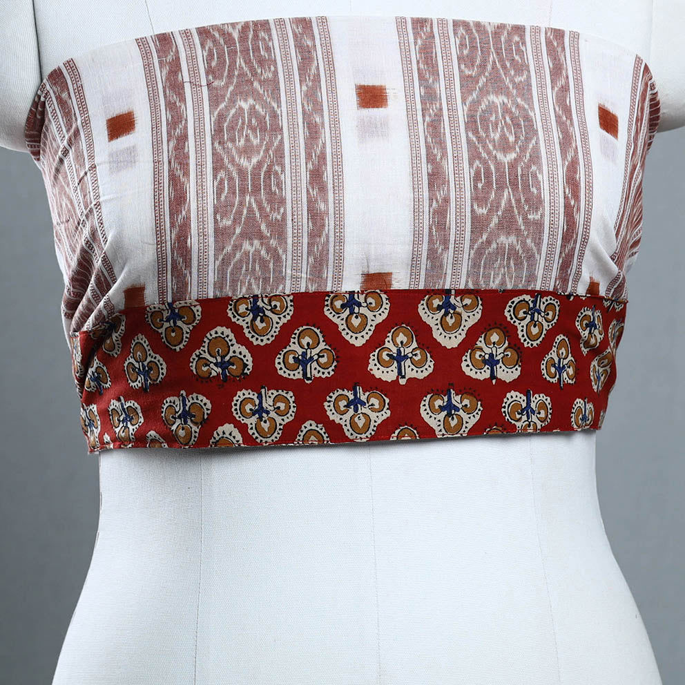 Multicolor - Rangoli Cotton Sambalpuri Ikat Blouse Material 08