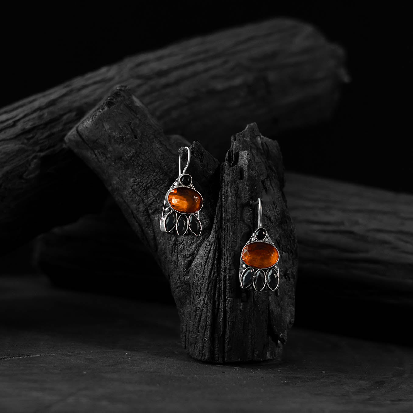 Multicolor - saanjh bela leaf oxidised drop earrings