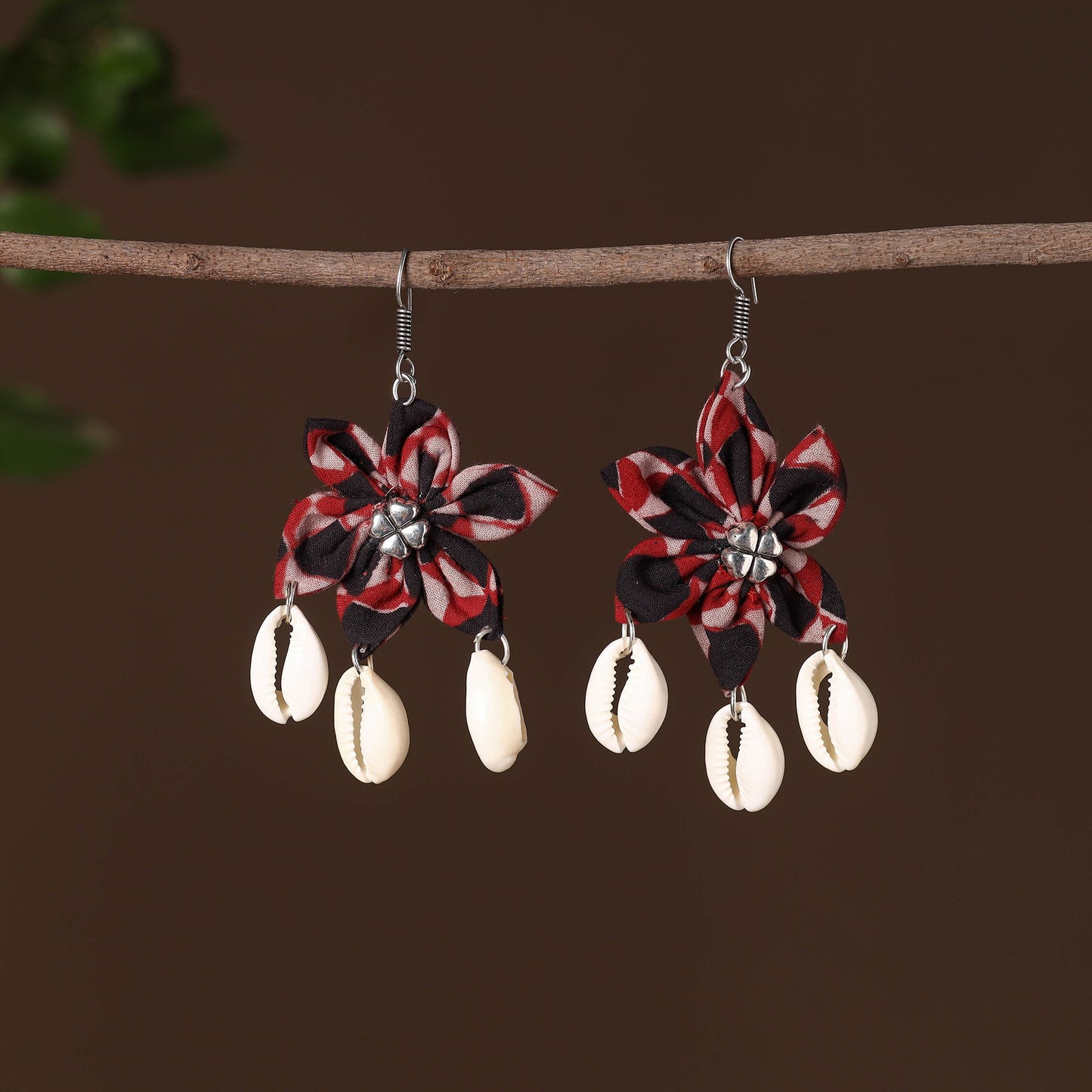 Multicolor - sadhvi fabart phool kali shell earrings
