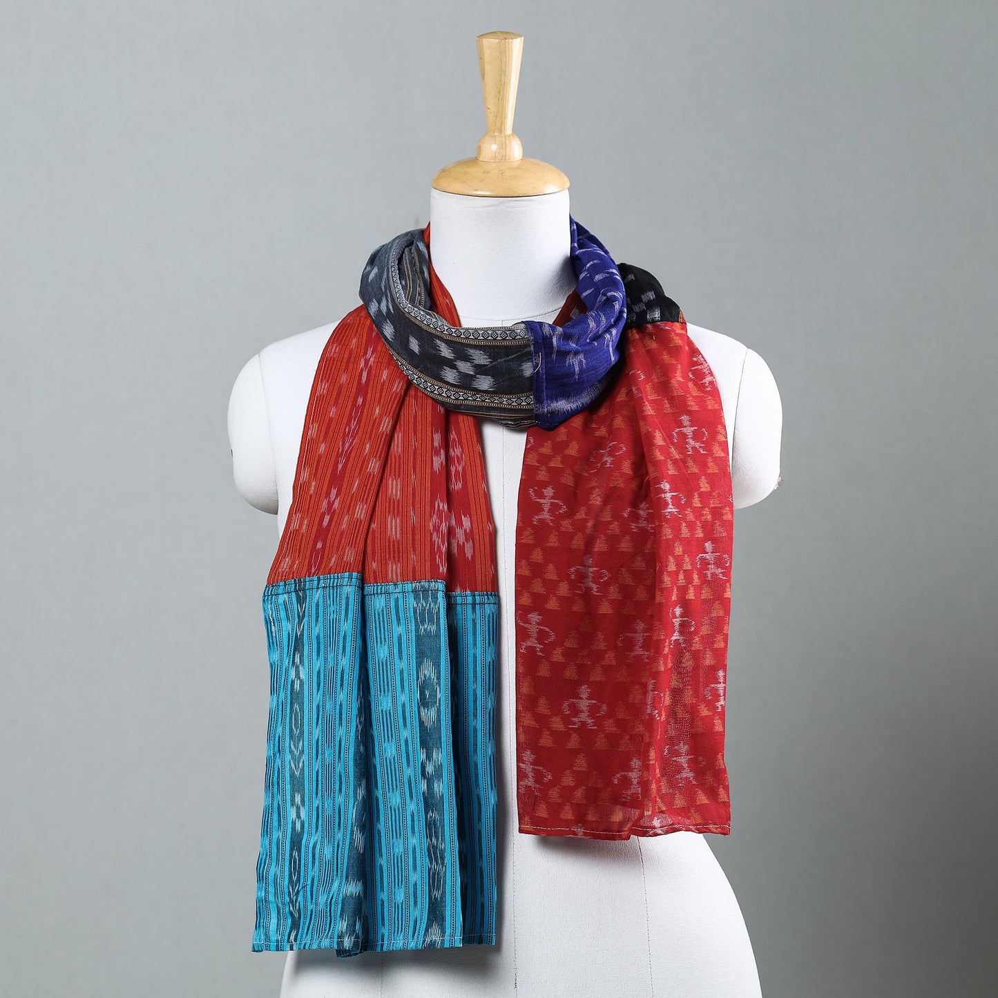 Sambalpuri Ikat Patchwork Cotton Stole