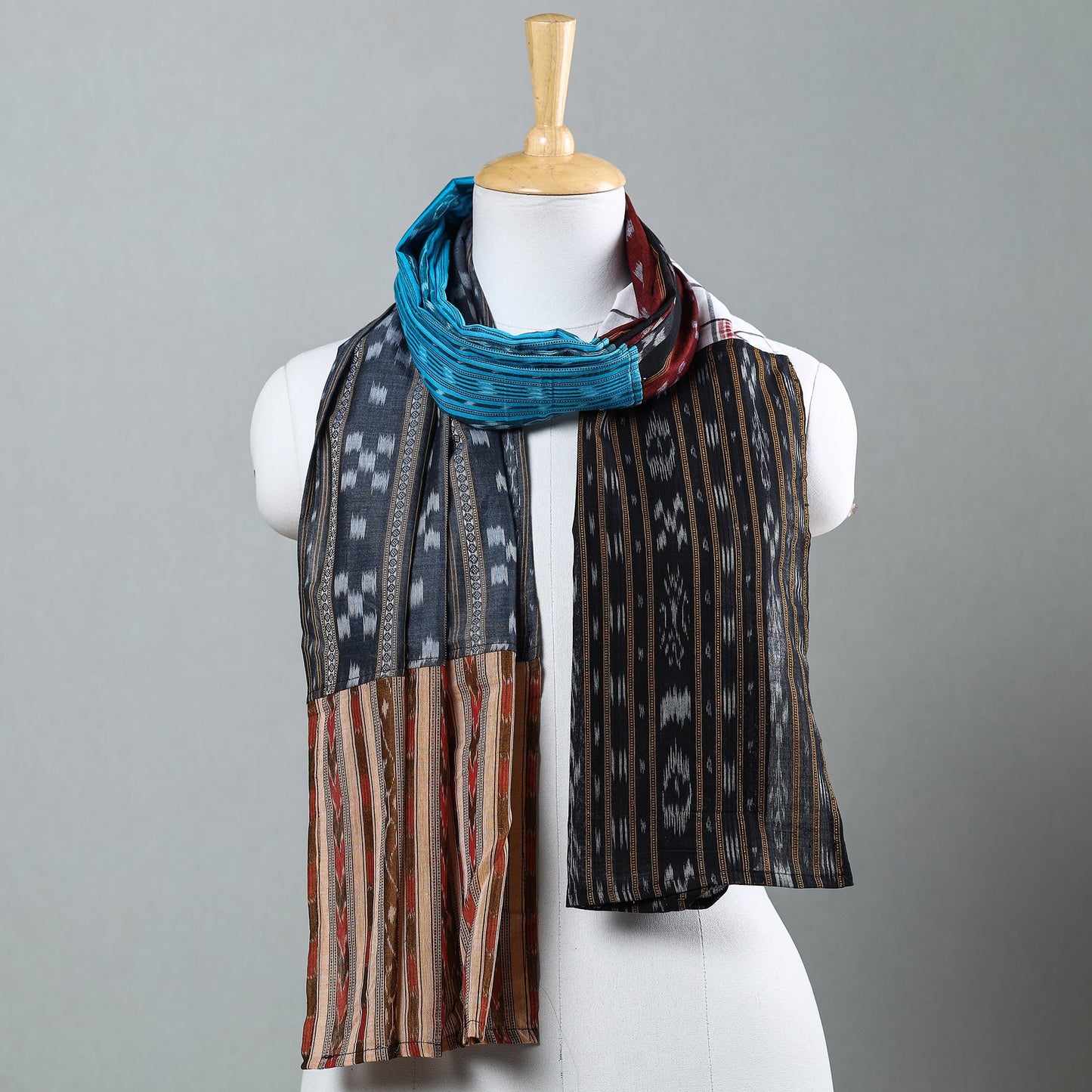 Sambalpuri Ikat Patchwork Cotton Stole Online at iTokri.com