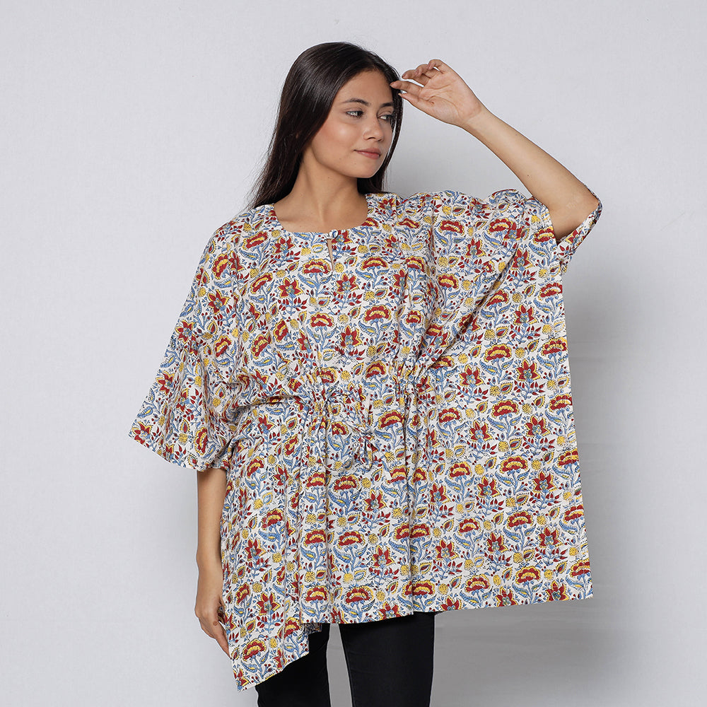 Sanganeri Block Print Cotton Kaftan (Short)