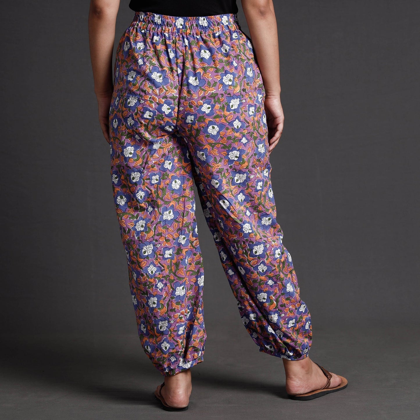 Buy Sanganeri Block Printed Cotton Elasticated Afghani Salwar Online at iTokri.com