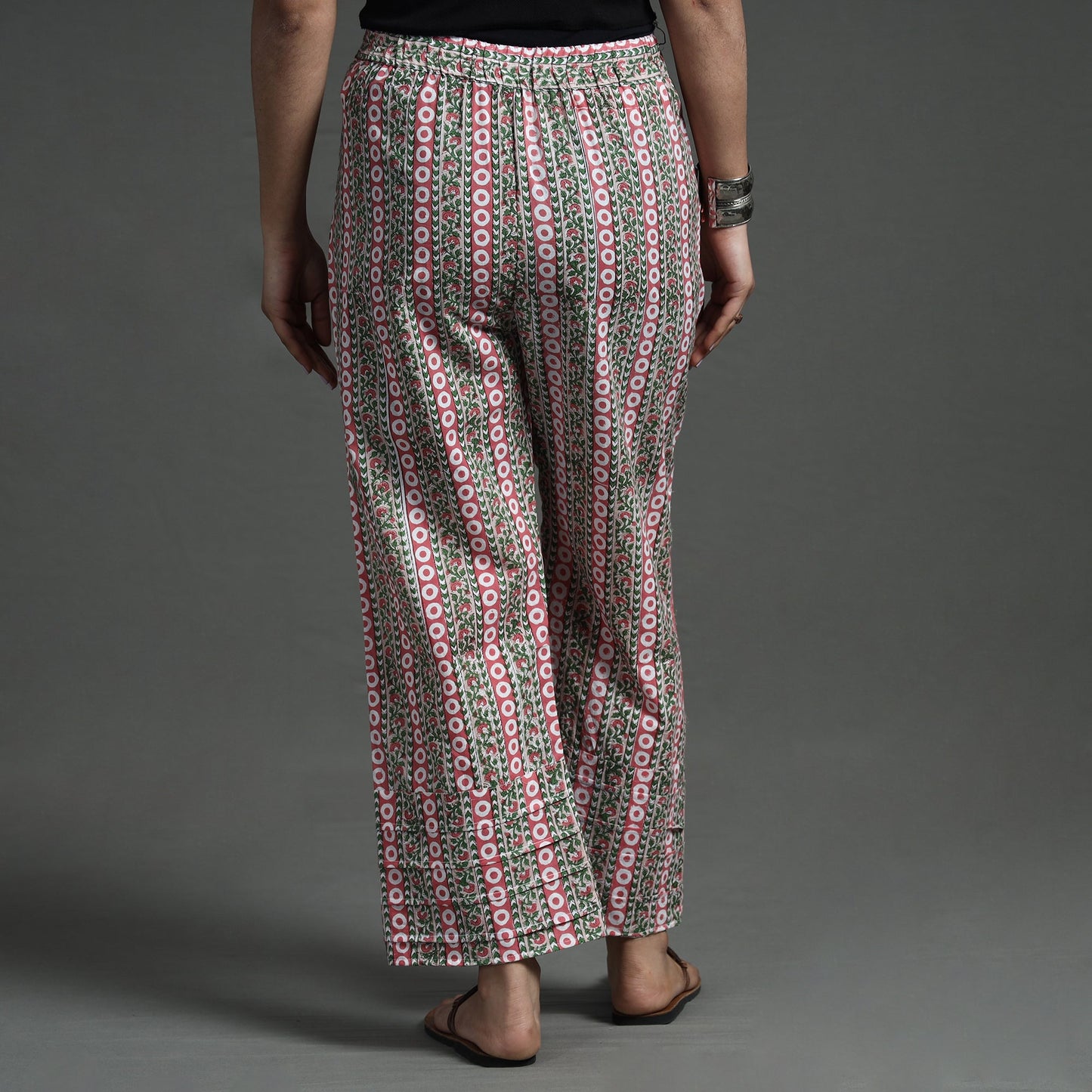 Multicolor - Sanganeri Block Printed Elasticated Palazzo