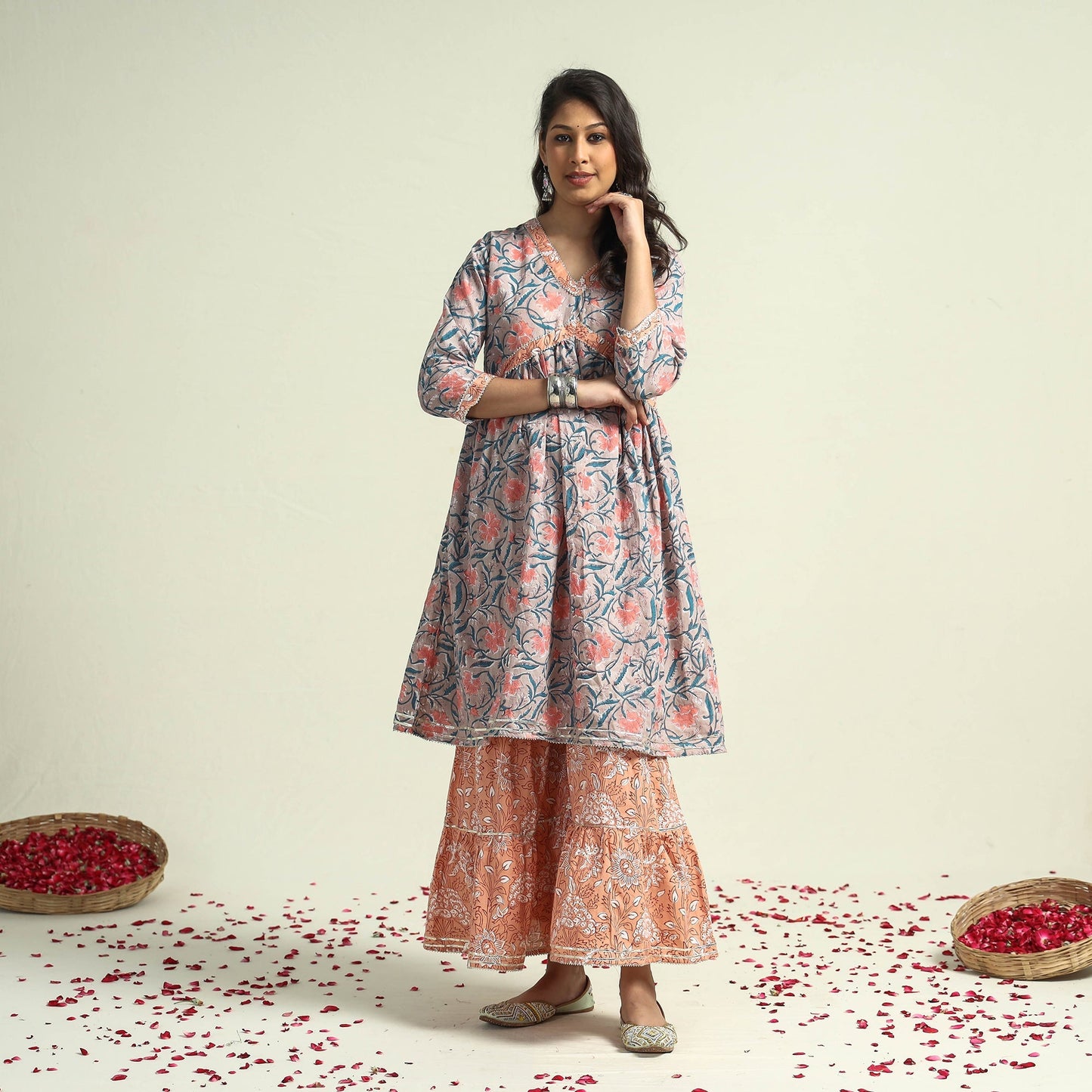 Sanganeri Kurta with Sharara Set