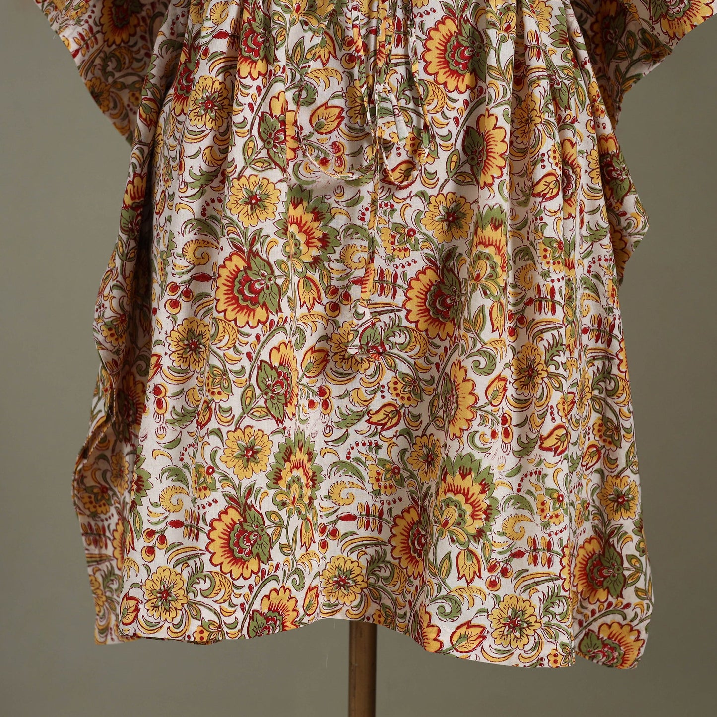 Multicolor Sanganeri Block Print Cotton Kaftan (Medium)
